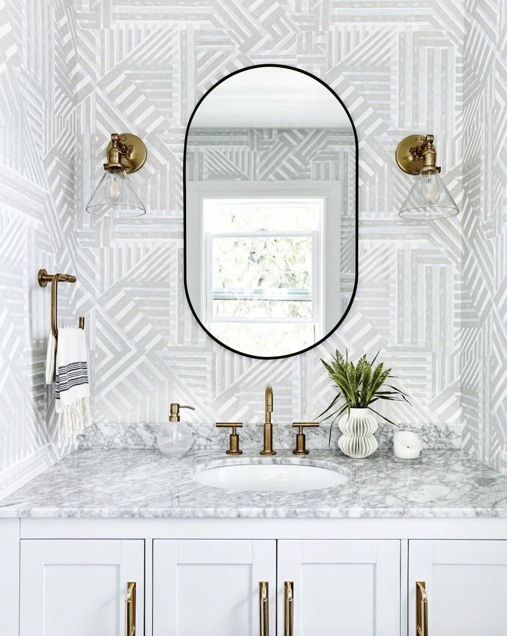 Decor Wonderland B209 39.5 x 23.6 in. Khristy Black Metal Framed Oval Wall Mirror