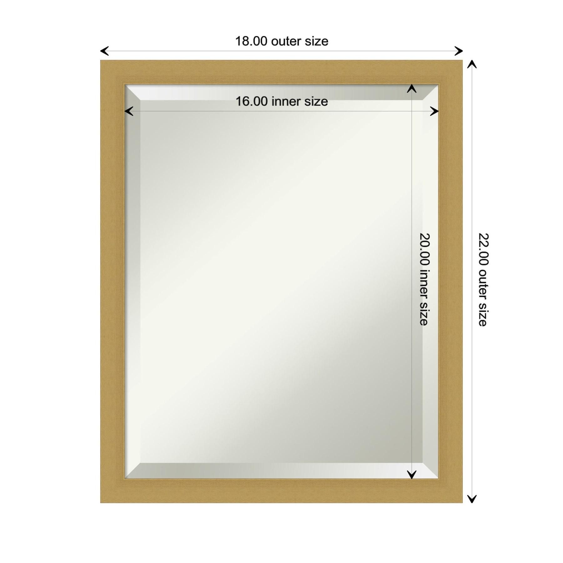 Amanti Art Grace Brushed Gold Narrow Framed Wall Mirror - 18 x 22 in