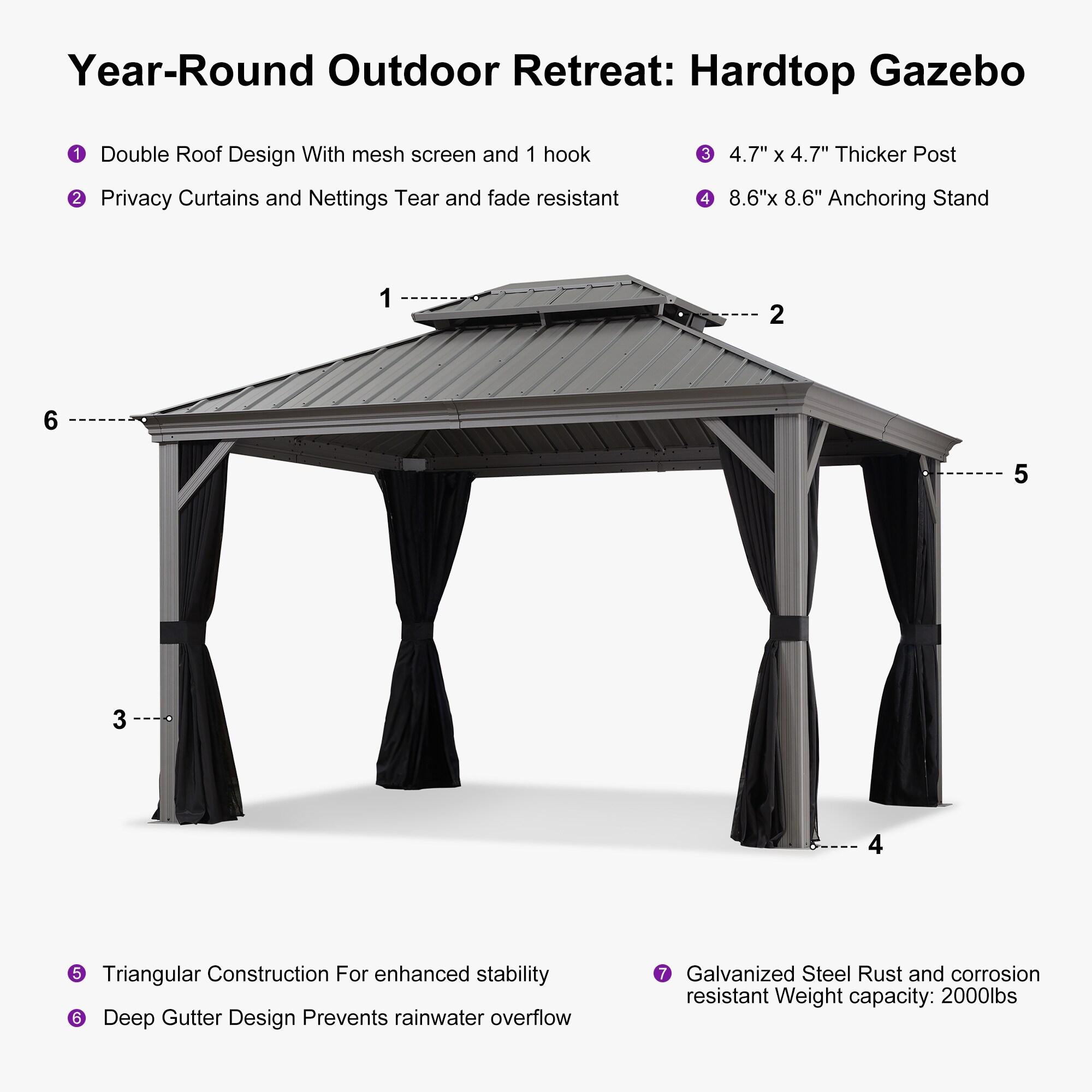 Purple Leaf Aluminum Patio Gazebo