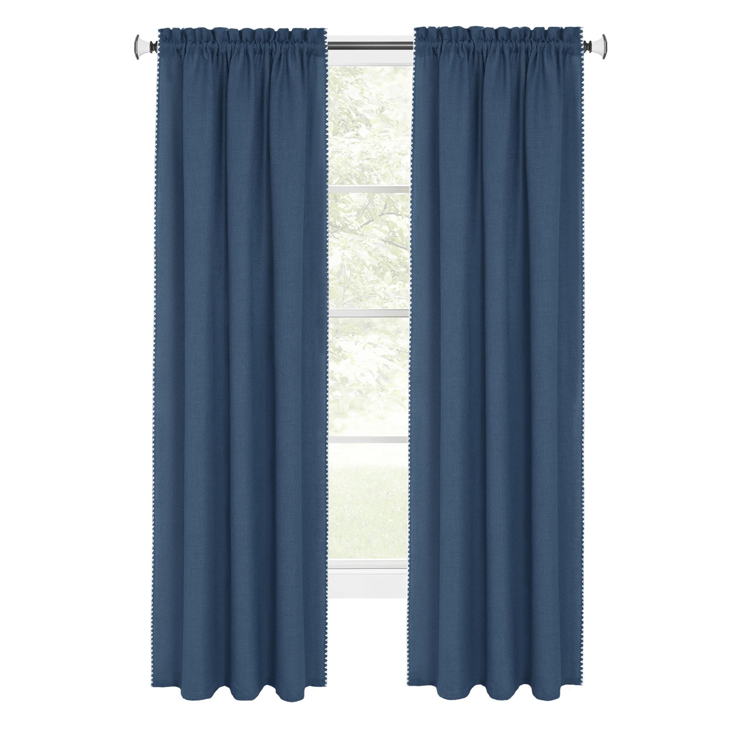 Kendal Blue and White Light Filtering Curtain Panel, 52" x 84"