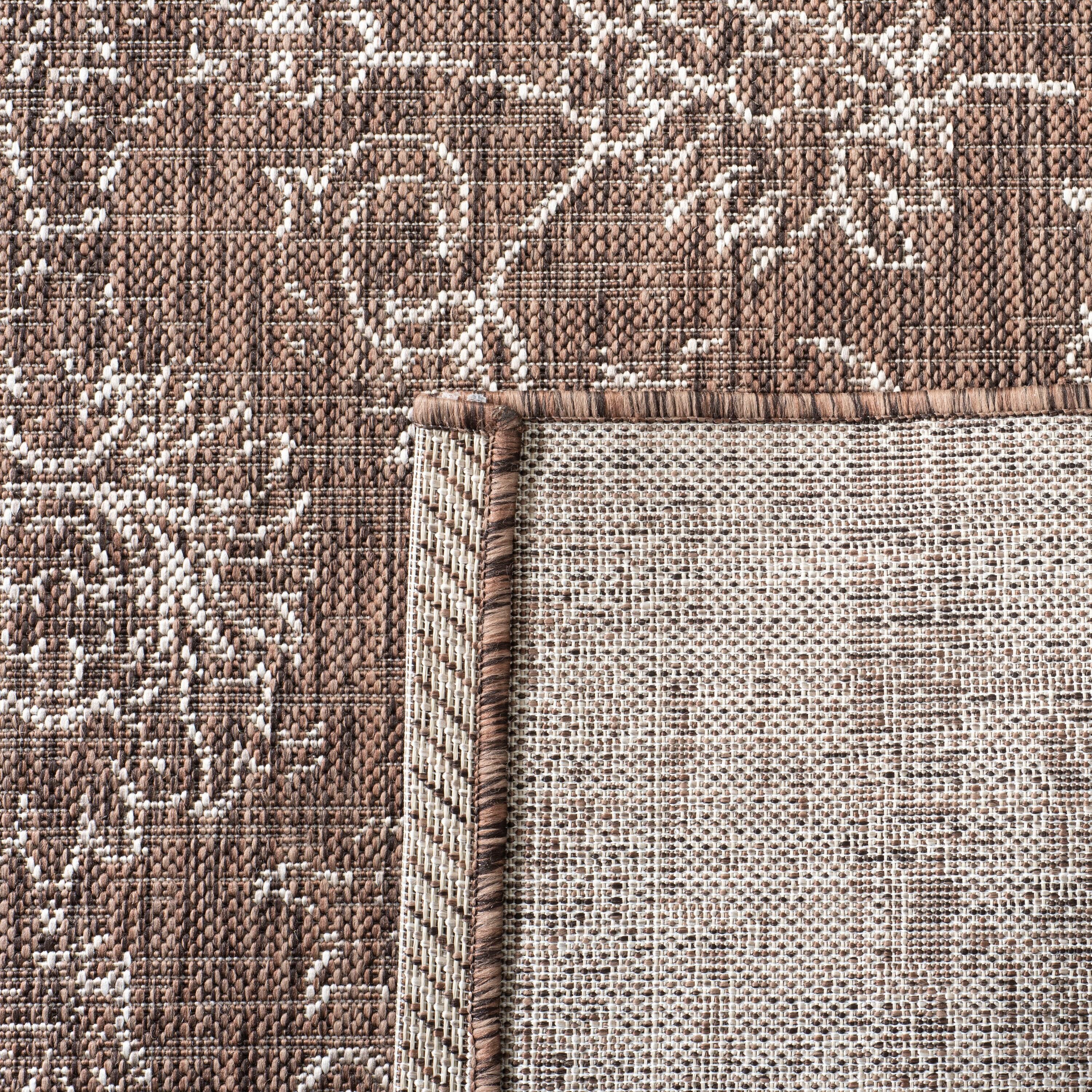 Courtyard CY8680 Power Loomed Indoor and Outdoor Area Rug - Brown/Ivory - 9'x12' - Safavieh