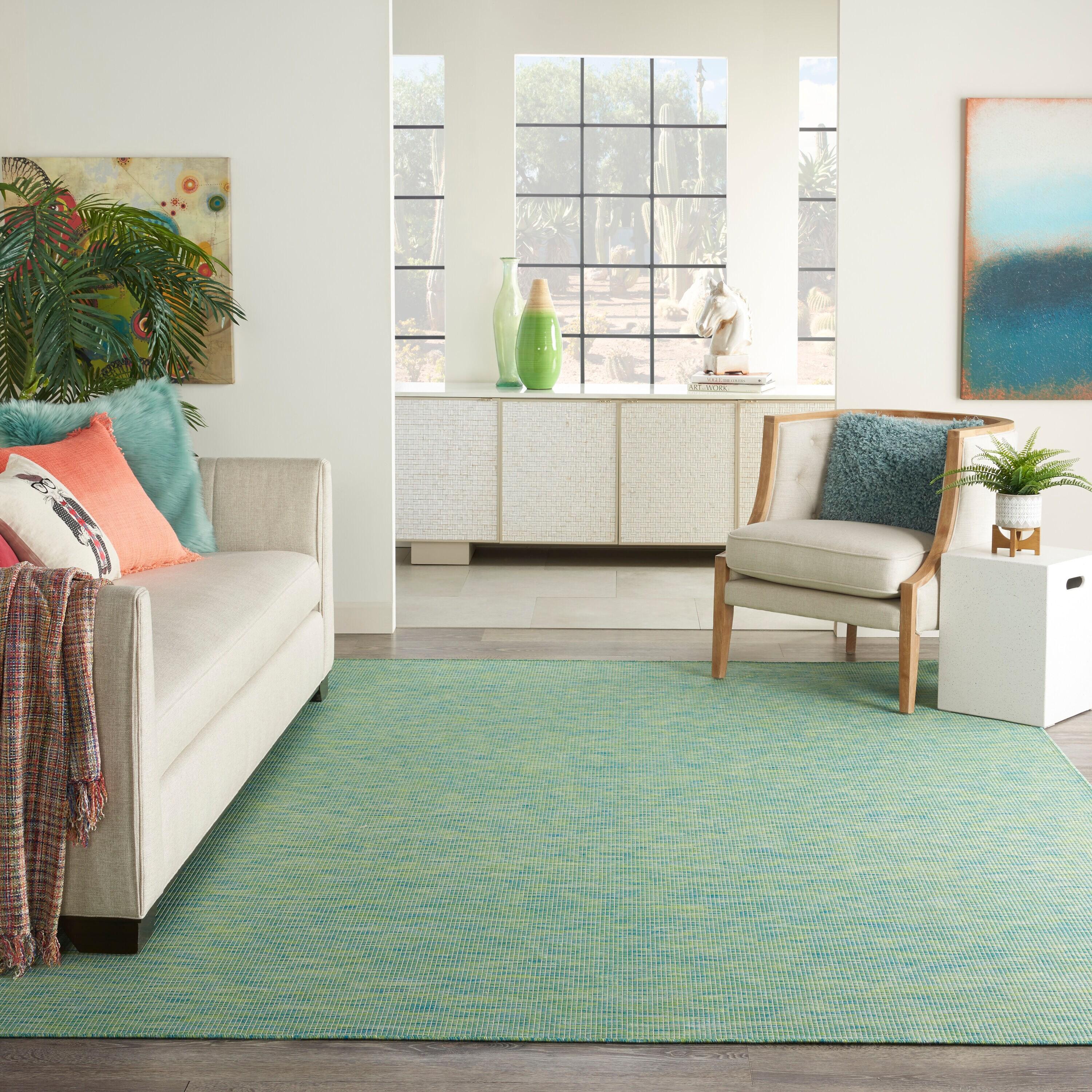 Nourison Positano POS01 Indoor/outdoor Area Rug - Blue/Green 8' x 10'