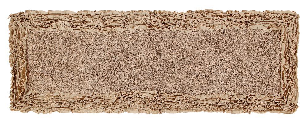 Better Trends Shaggy Boader 100% Cotton Tufted Non- Slip Backing Bath Rug 20" x 60" Runner - Beige