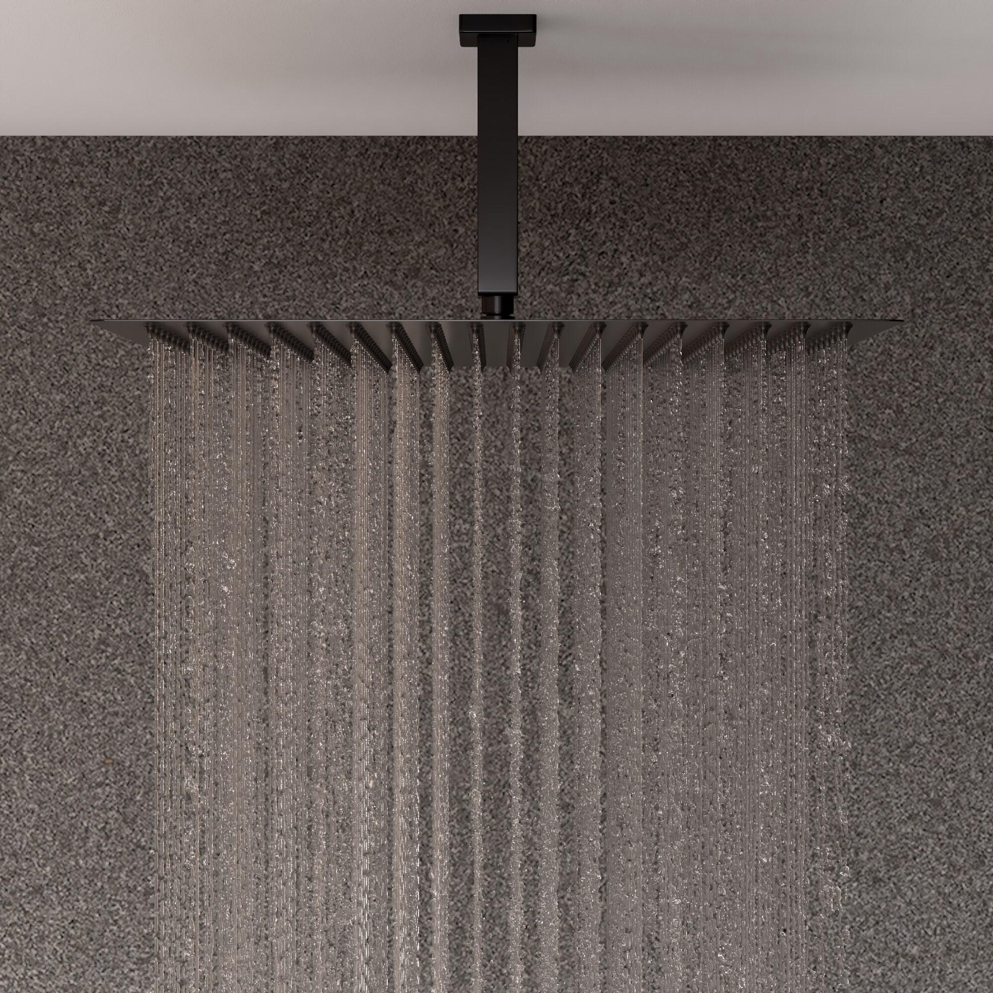 Black Matte 6" Square Ceiling Shower Arm