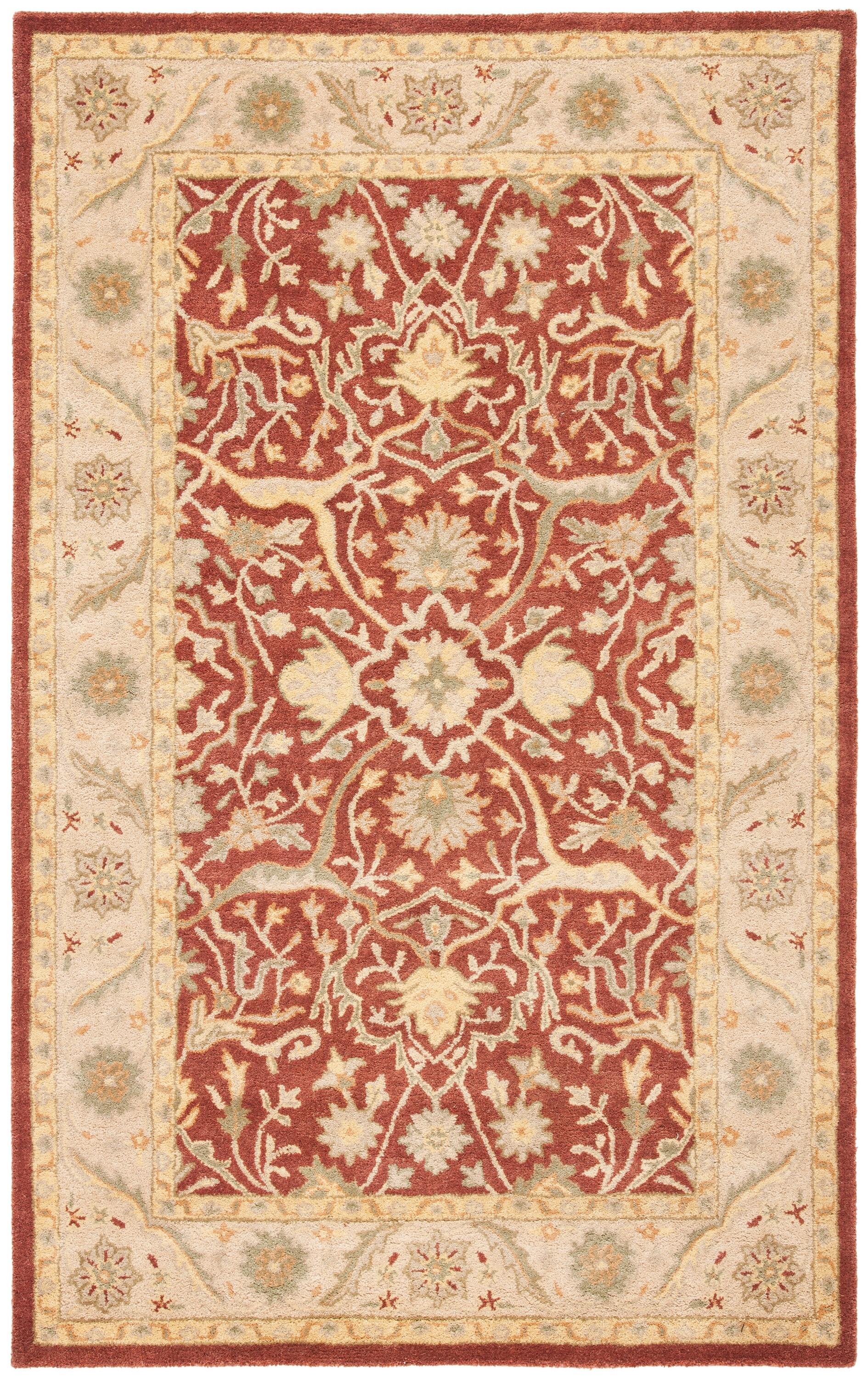 SAFAVIEH Antiquity Toireasa Traditional Floral Wool Area Rug, Rust, 5' x 8'