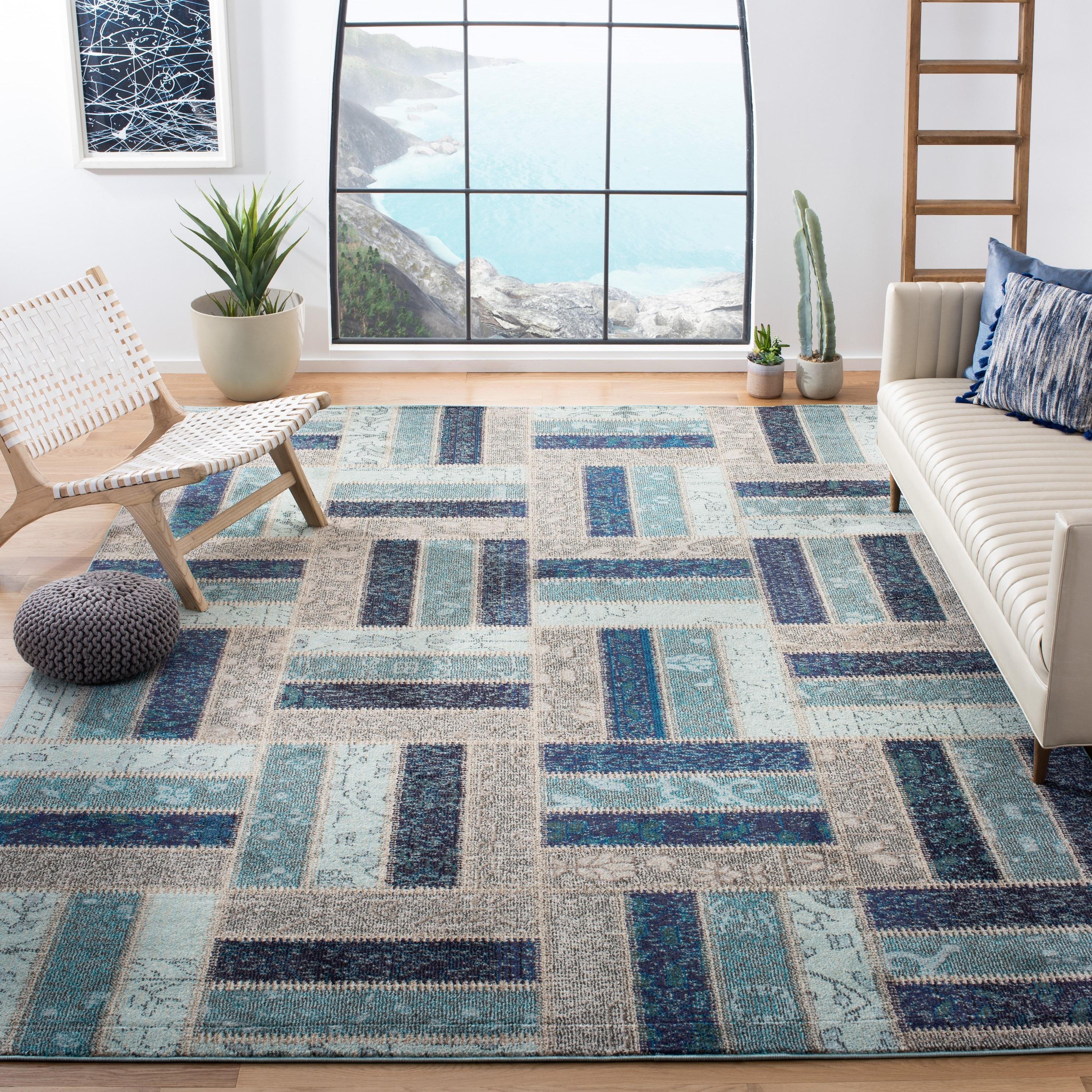 Monaco MNC214 Power Loomed Indoor Area Rug - Grey/Blue - 8'x11' - Safavieh