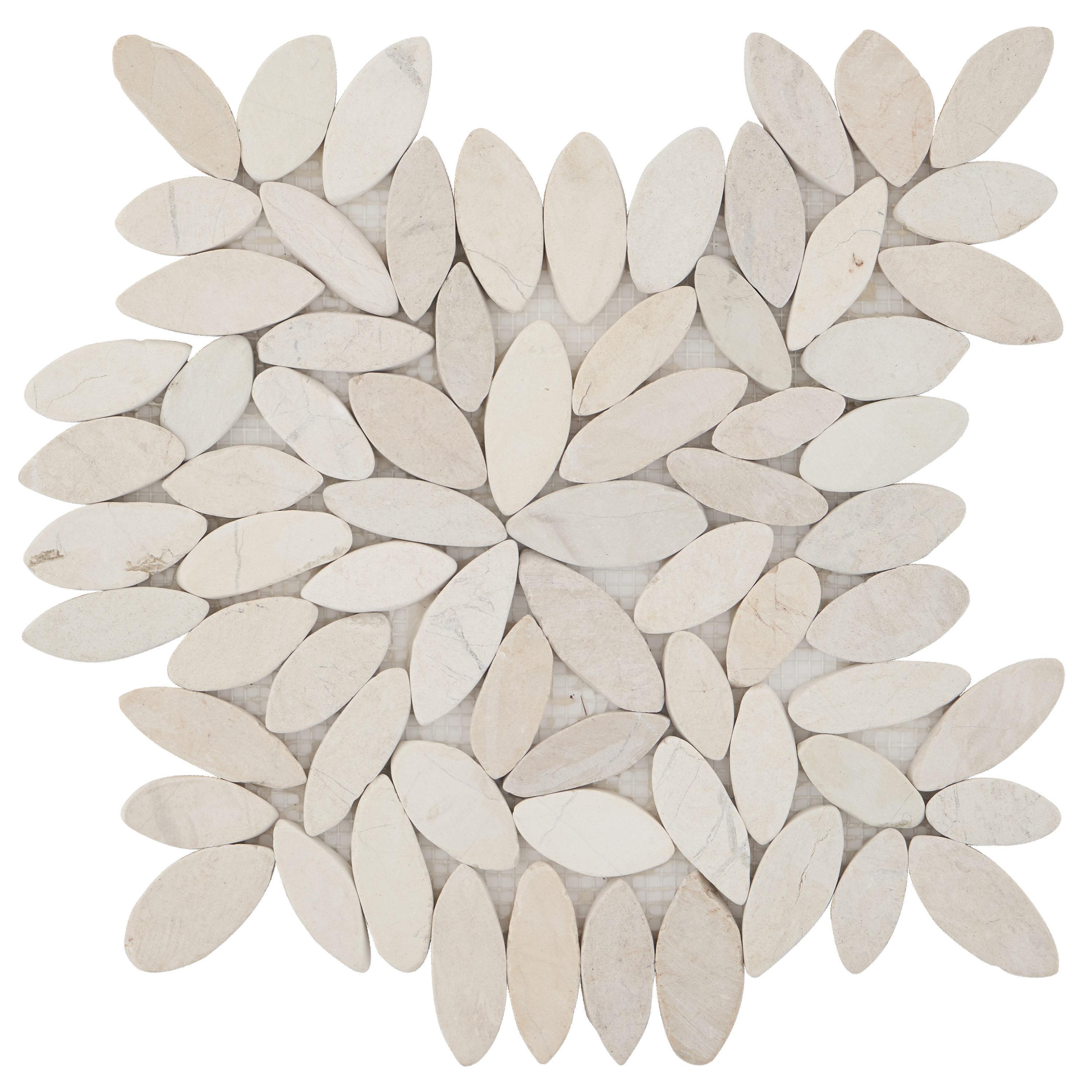 Picturesque Flower 11.81 in. x 11.81 in. Natural Stone Floor and Wall Mosaic Tile (0.97 Sq. Ft. / Each)