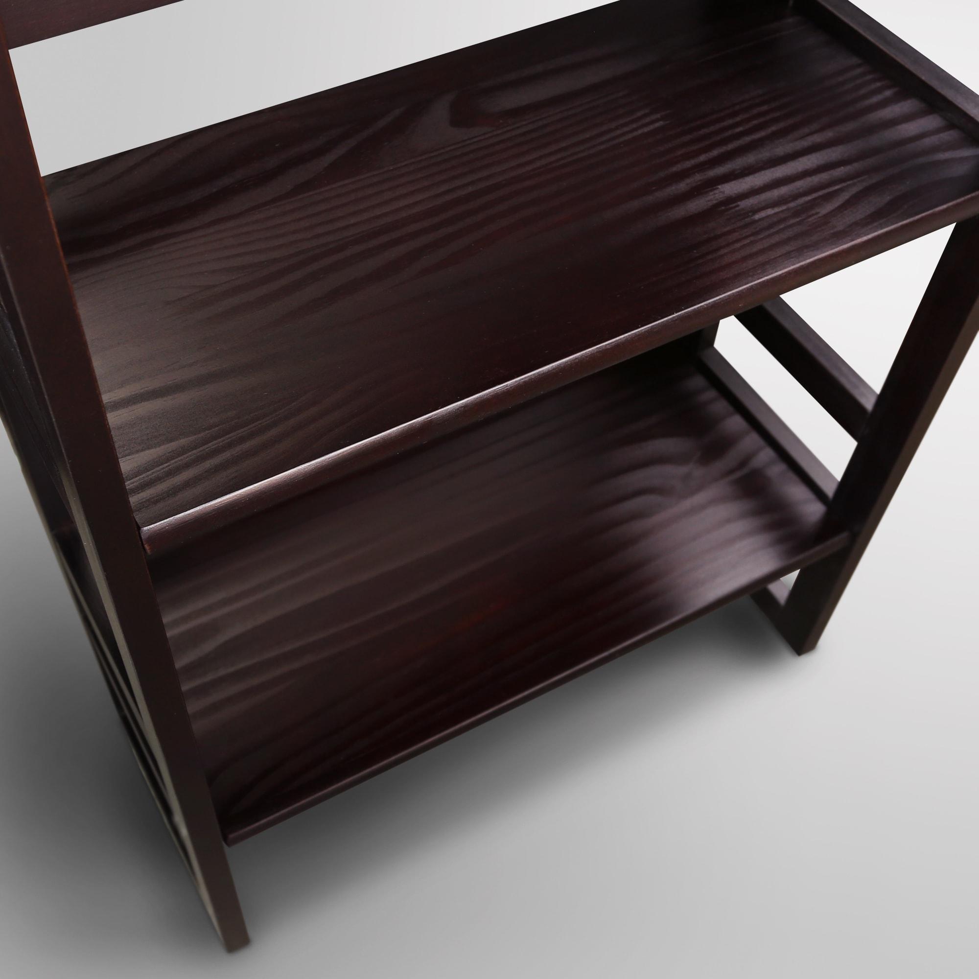 3-Shelf Folding Student Bookcase 20.75" Wide-Espresso