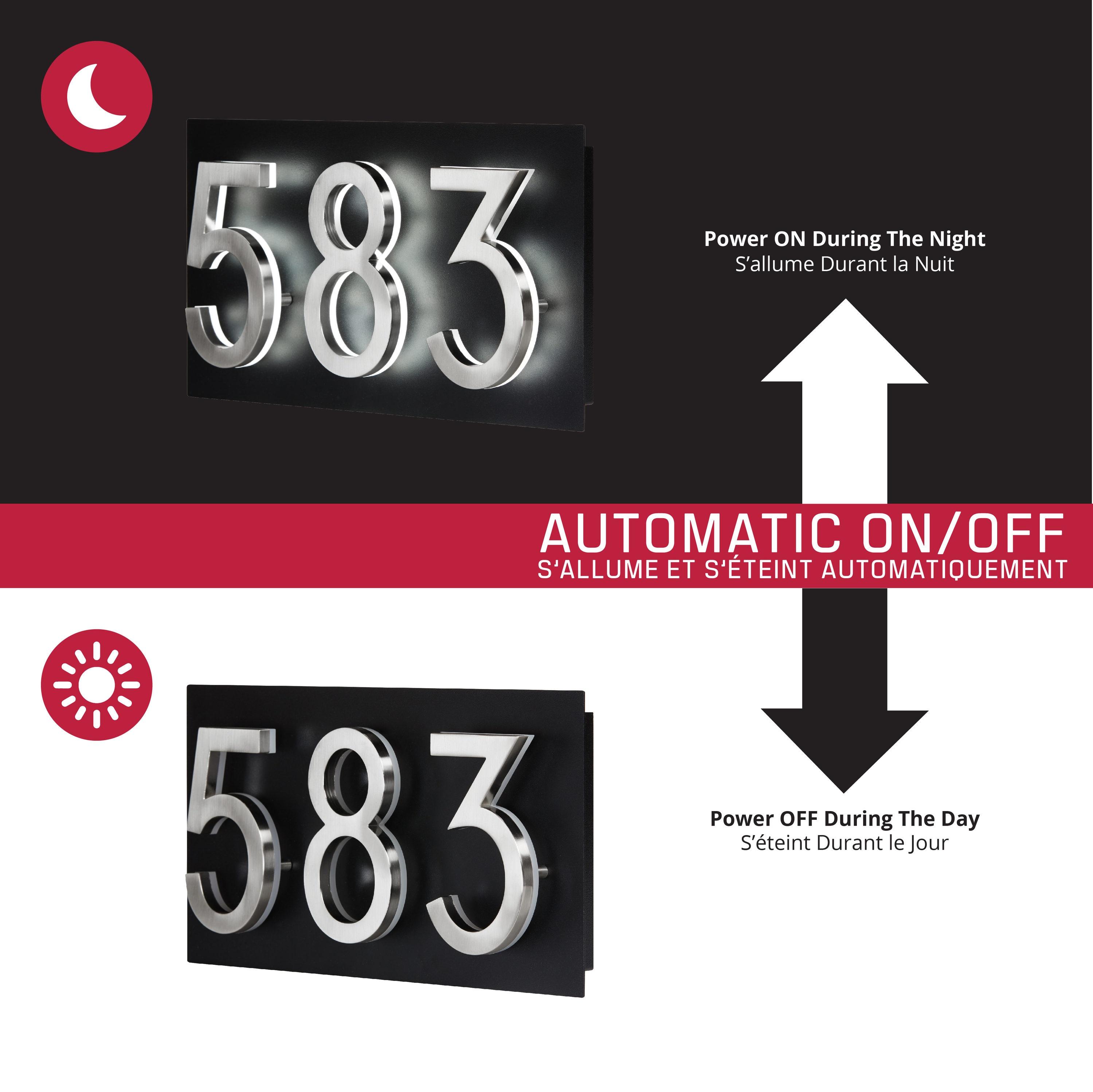 Address Plaque for Backlit LED Numbers, Black