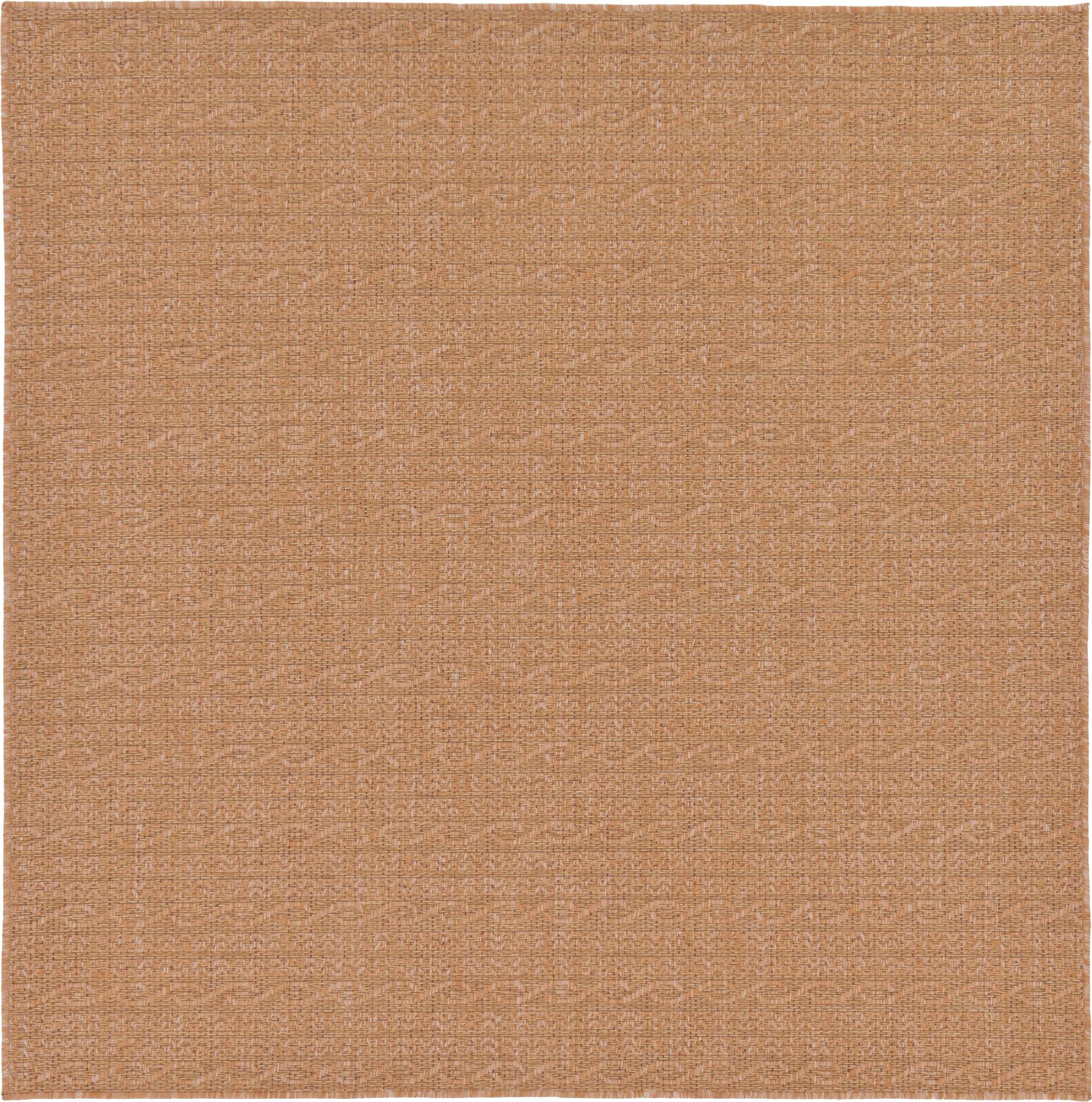 Unique Loom 6' 1 x 6' 1 Square Light Brown Outdoor Modern Links Area Rug