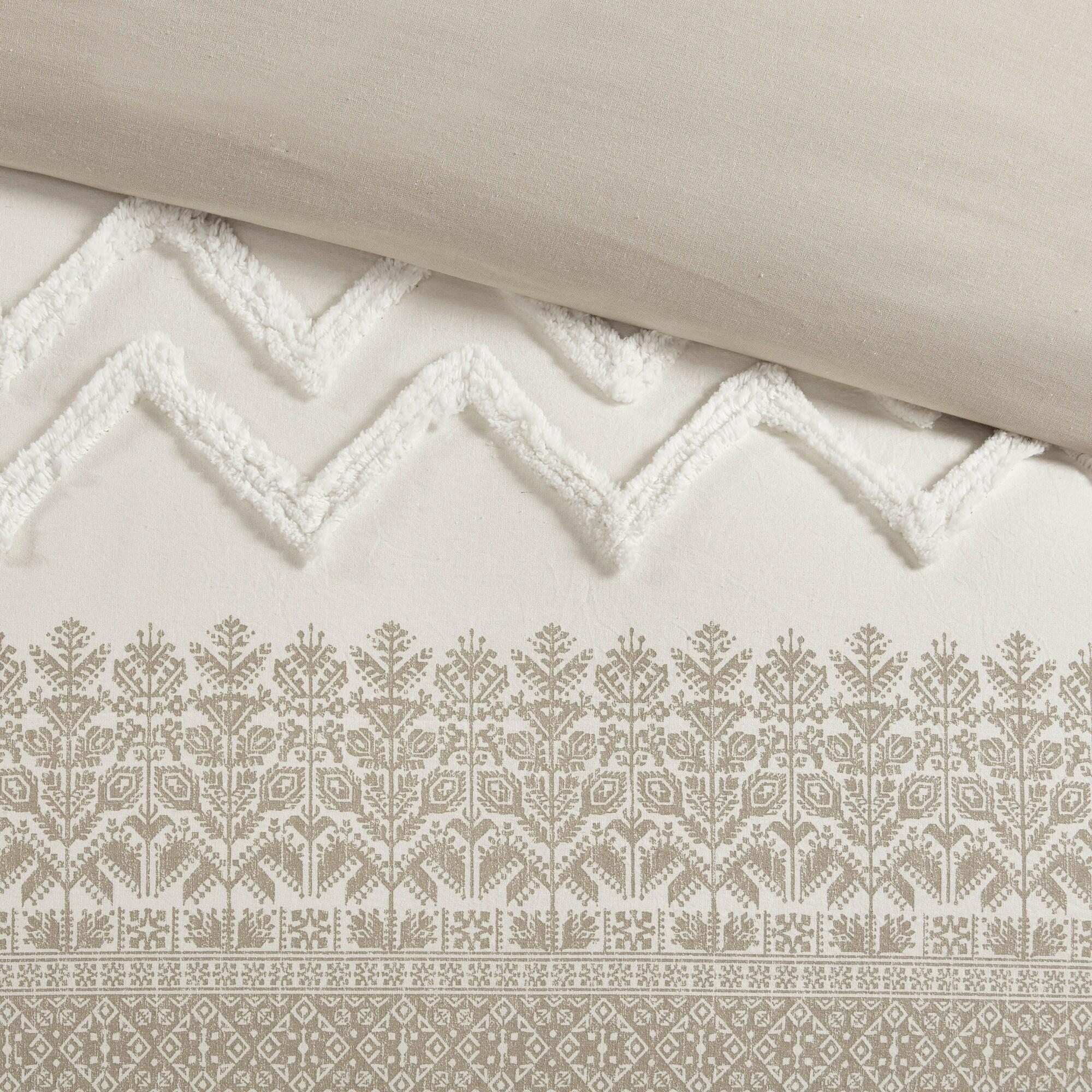 INK+IVY Mila 3 Piece Cotton Comforter Set with Chenille Tufting