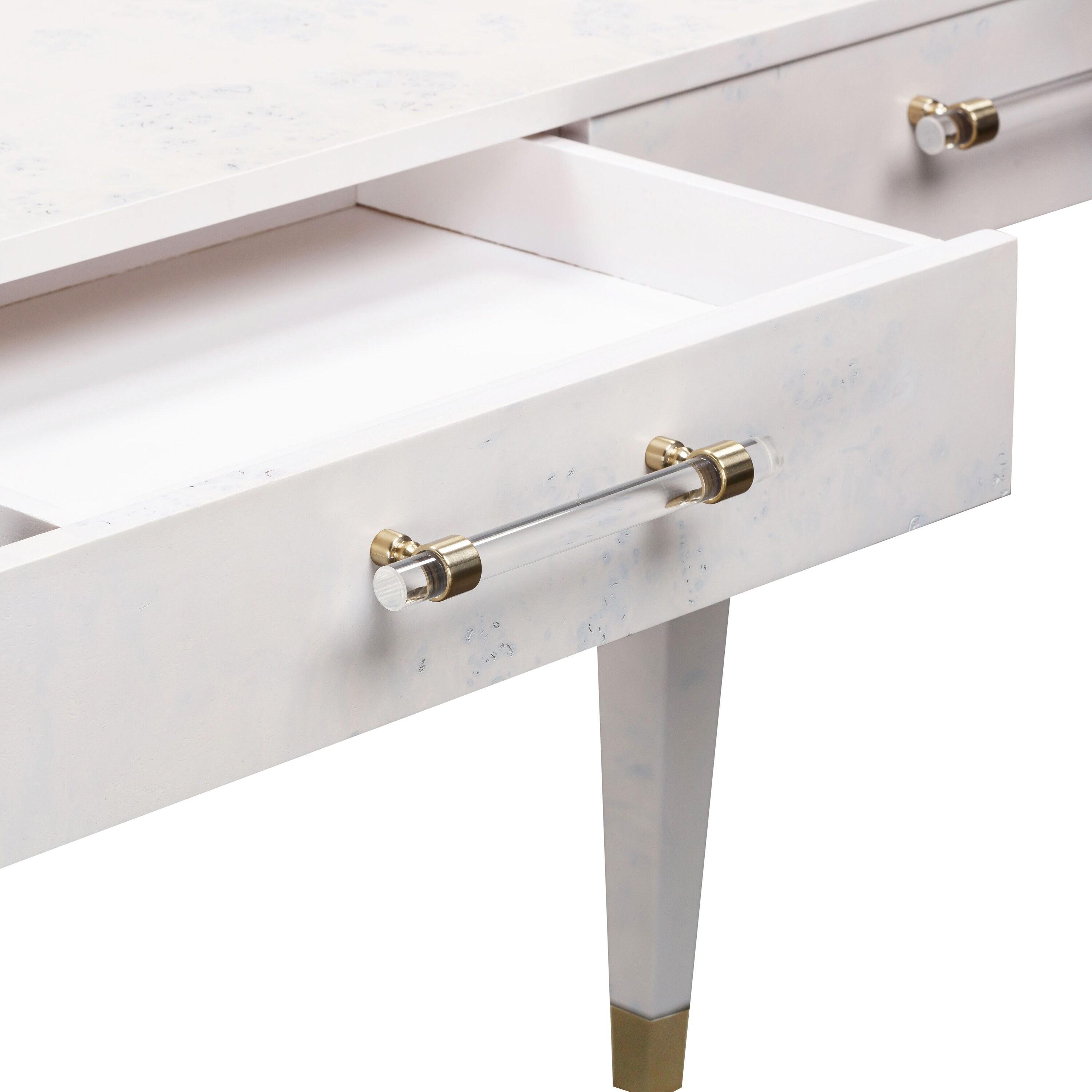 TOV Furniture Brandyss White Burl Work Desk