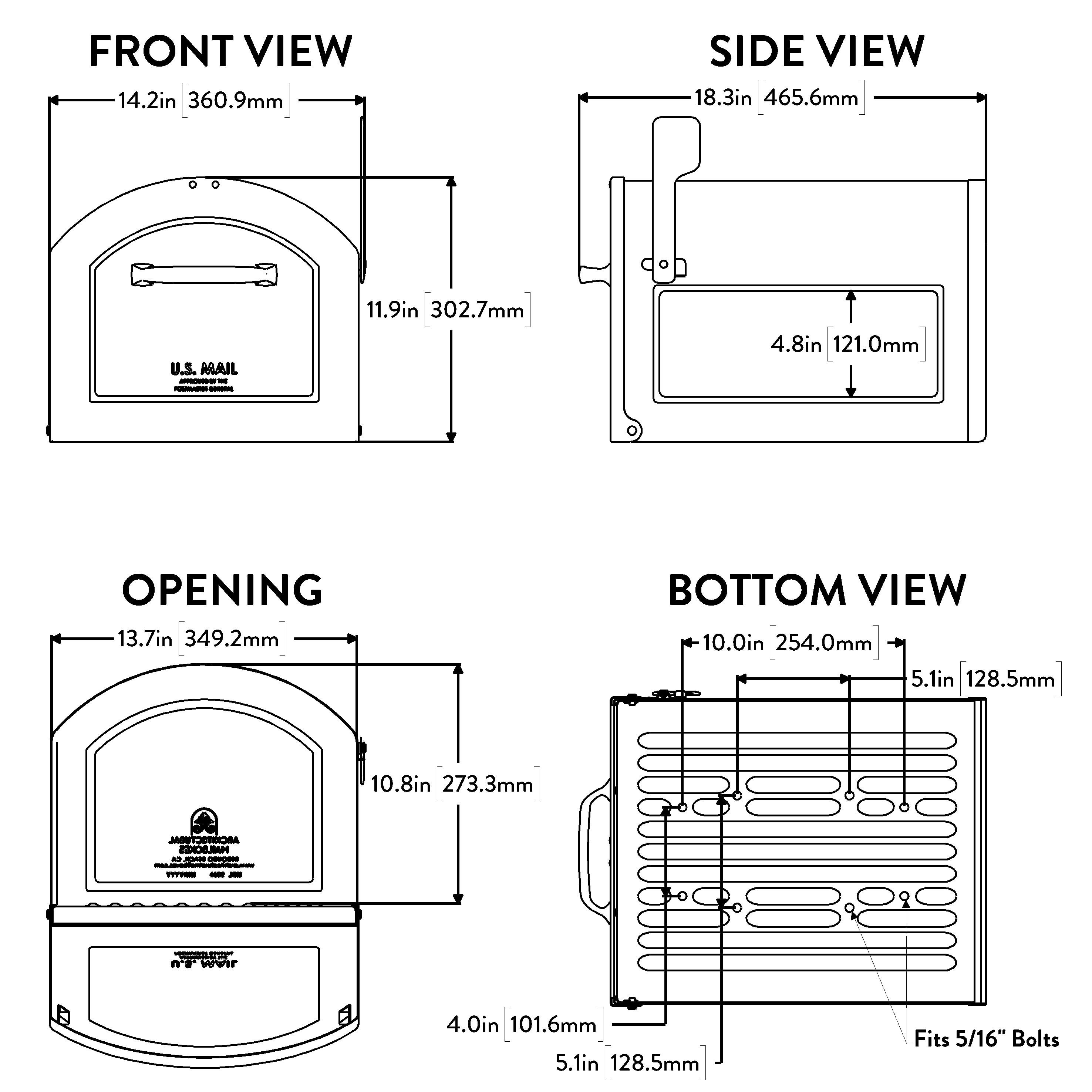 Centennial Postmount Mailbox, XL