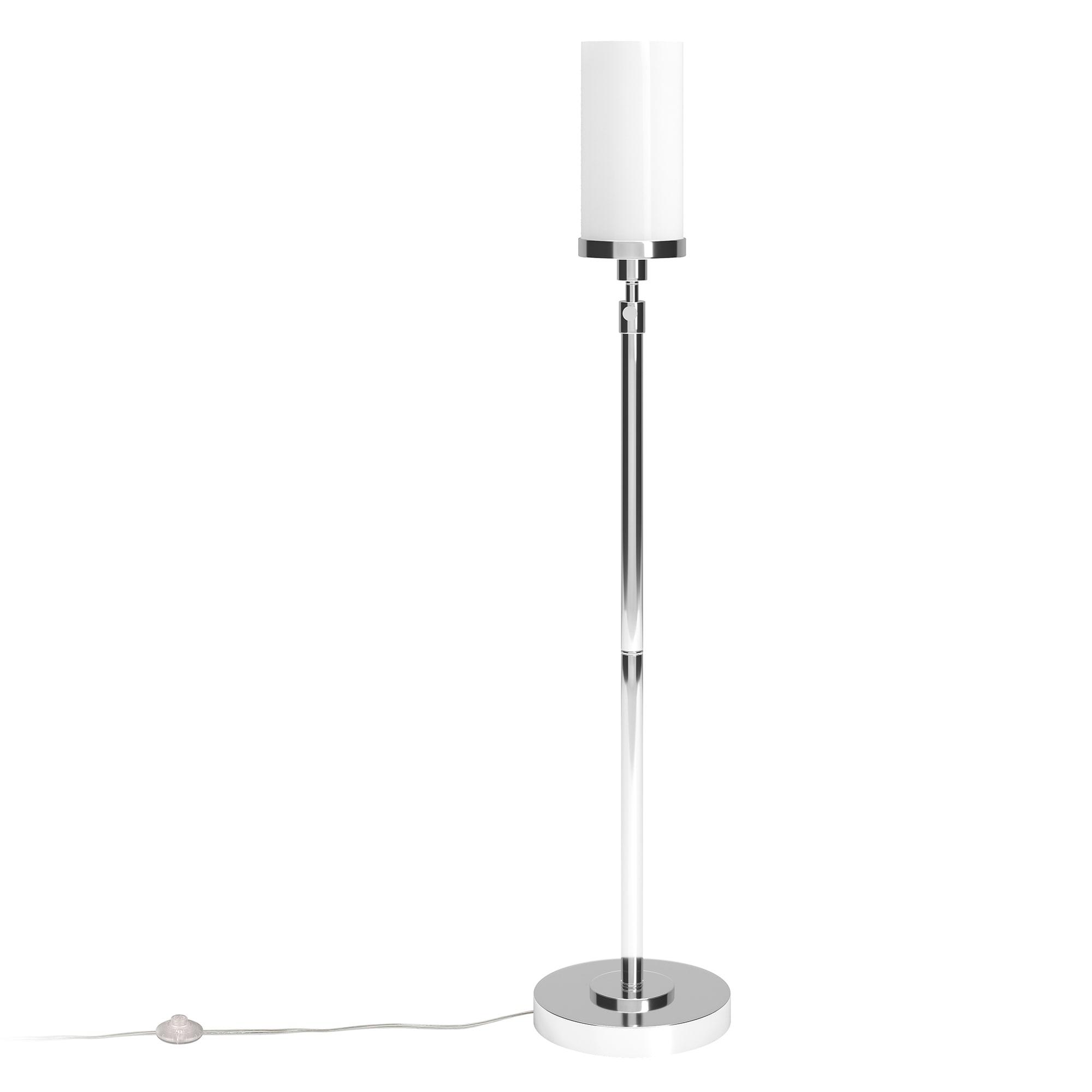 Henn&Hart 11" Polished Nickel Finish Metal/Glass Floor Lamp