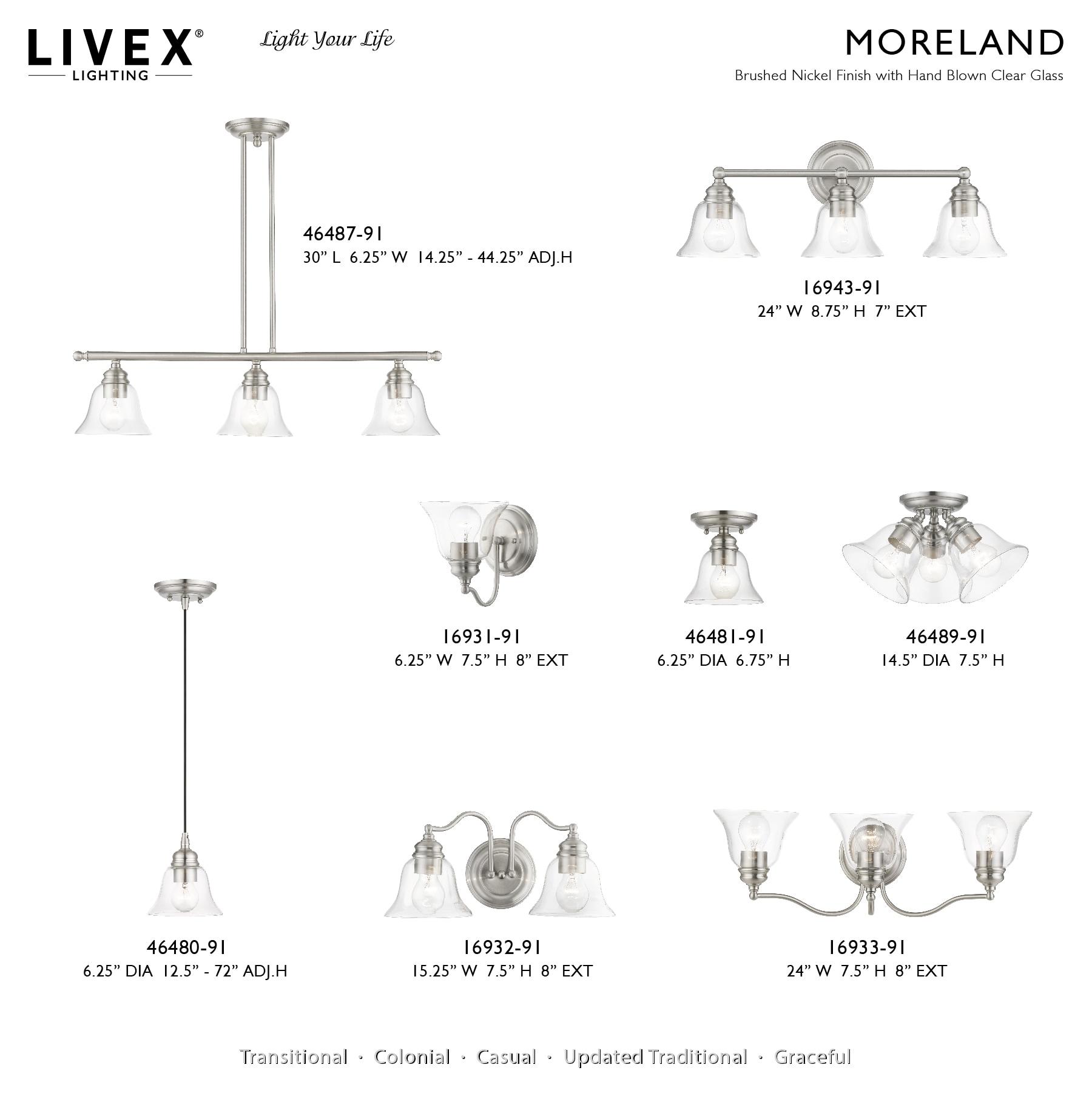 Livex Lighting Moreland 2 - Light Vanity in  Brushed Nickel