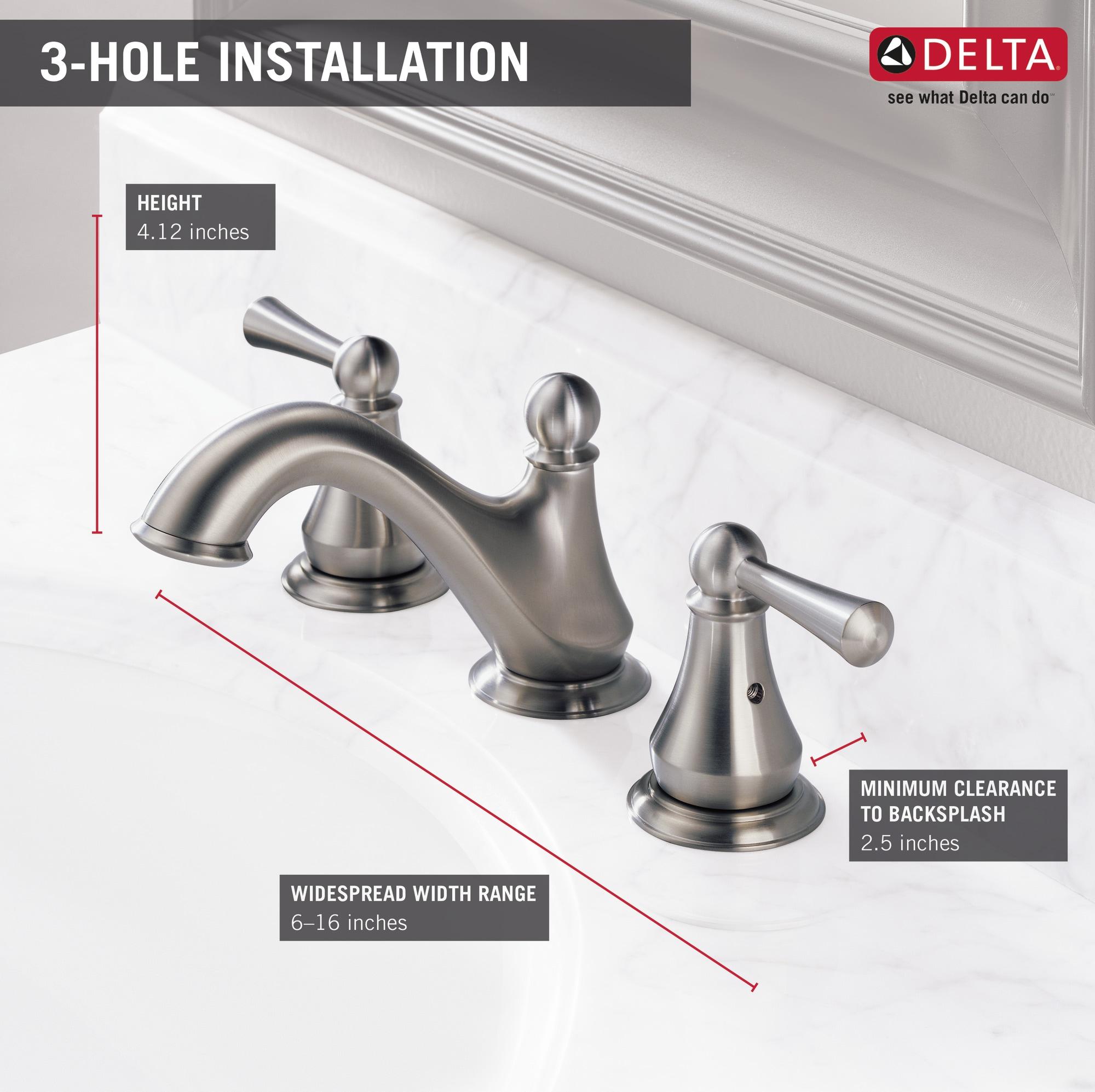 Haywood Widespread Bathroom Faucet 3 Hole, 2-handle Bathroom Sink Faucet with Drain Assembly
