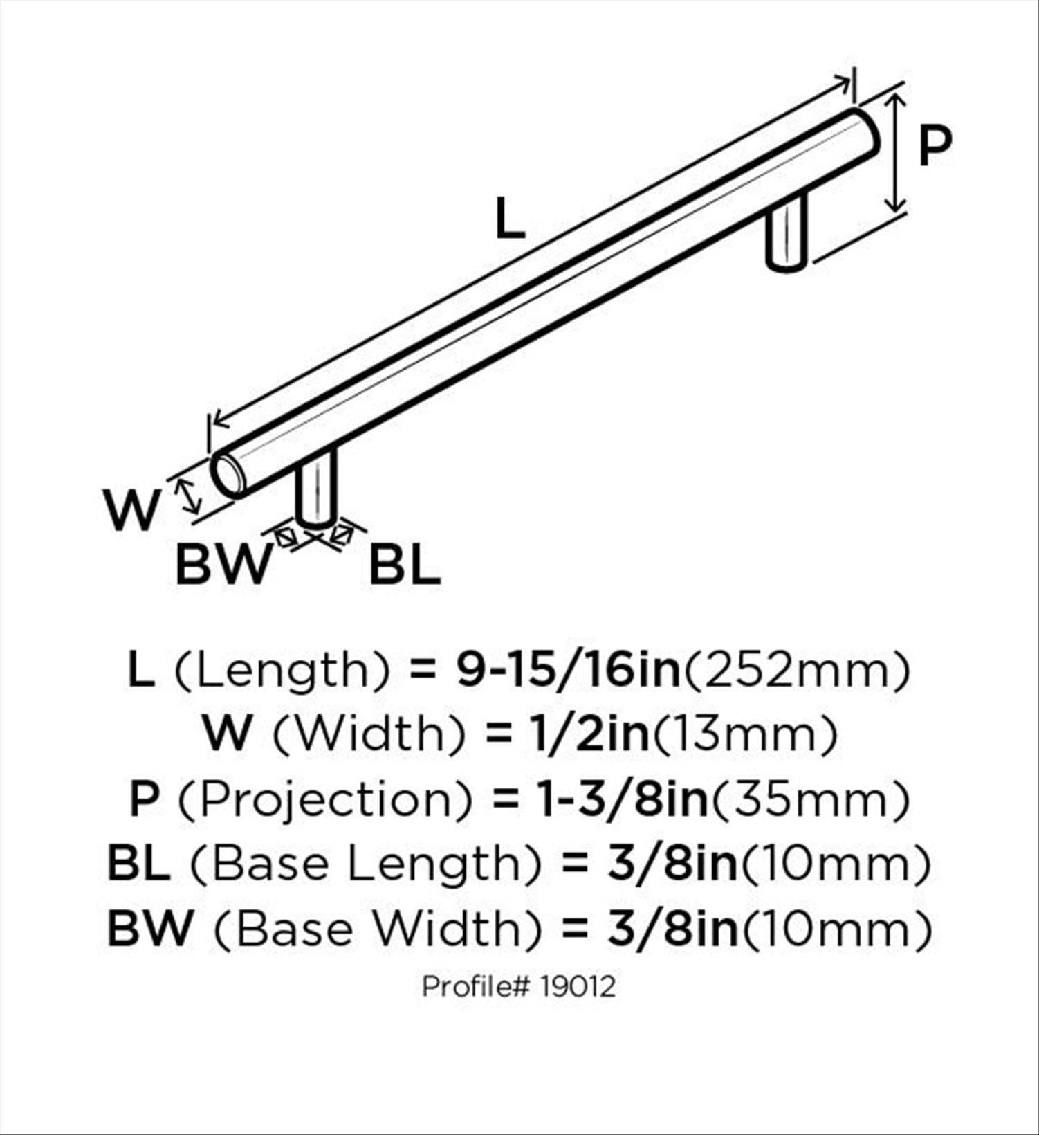 Amerock Bar Pulls 7-9/16 inch (192mm) Center-to-Center Stainless Steel Cabinet Pull