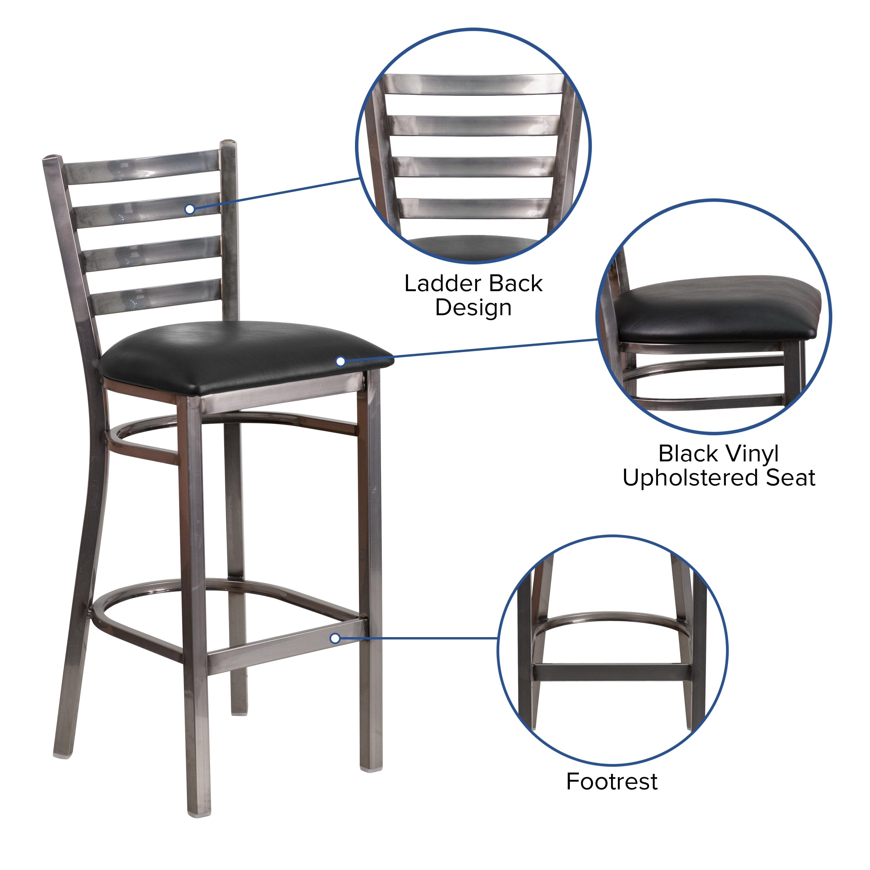 Brixton Hercules Series Ladder Back Metal Restaurant Barstools by Flash Furniture