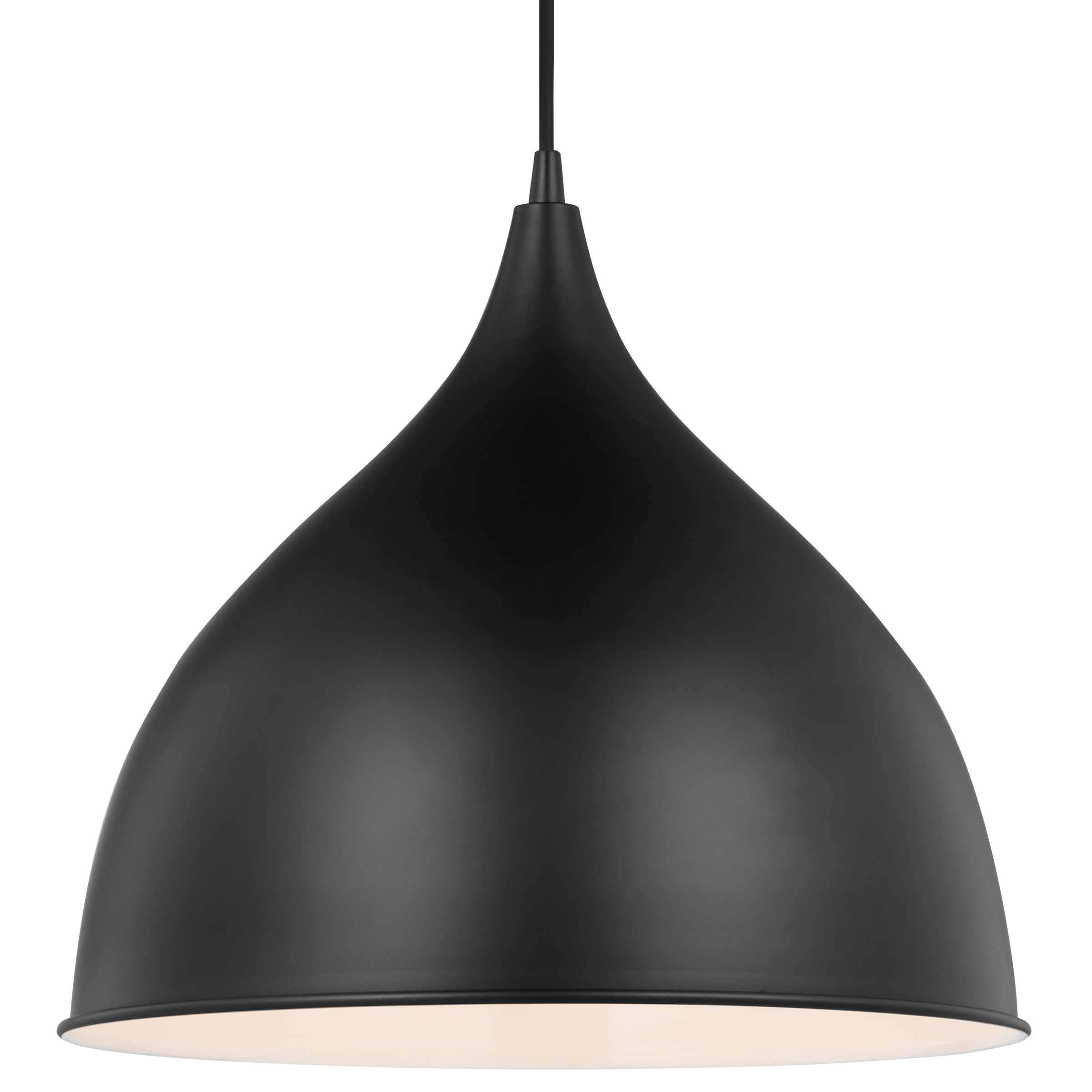 Grant Midnight Black Iron Bowl Pendant Light 14.13 in