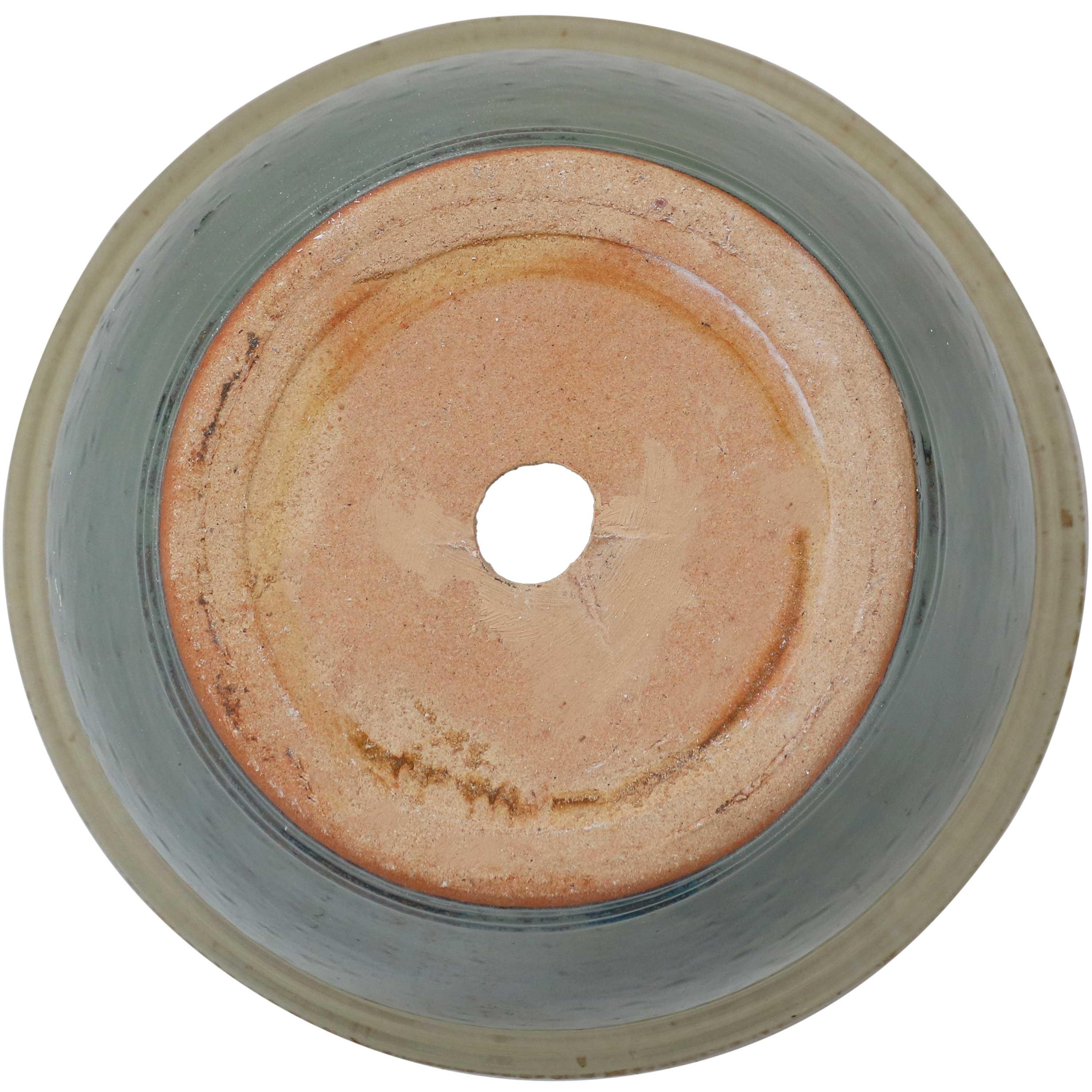 Sunnydaze Studio Outdoor/Indoor High-Fired Glazed UV- and Frost-Resistant Ceramic Planters with Drainage Holes - 11" Diameter - Seafoam - 2-Pack