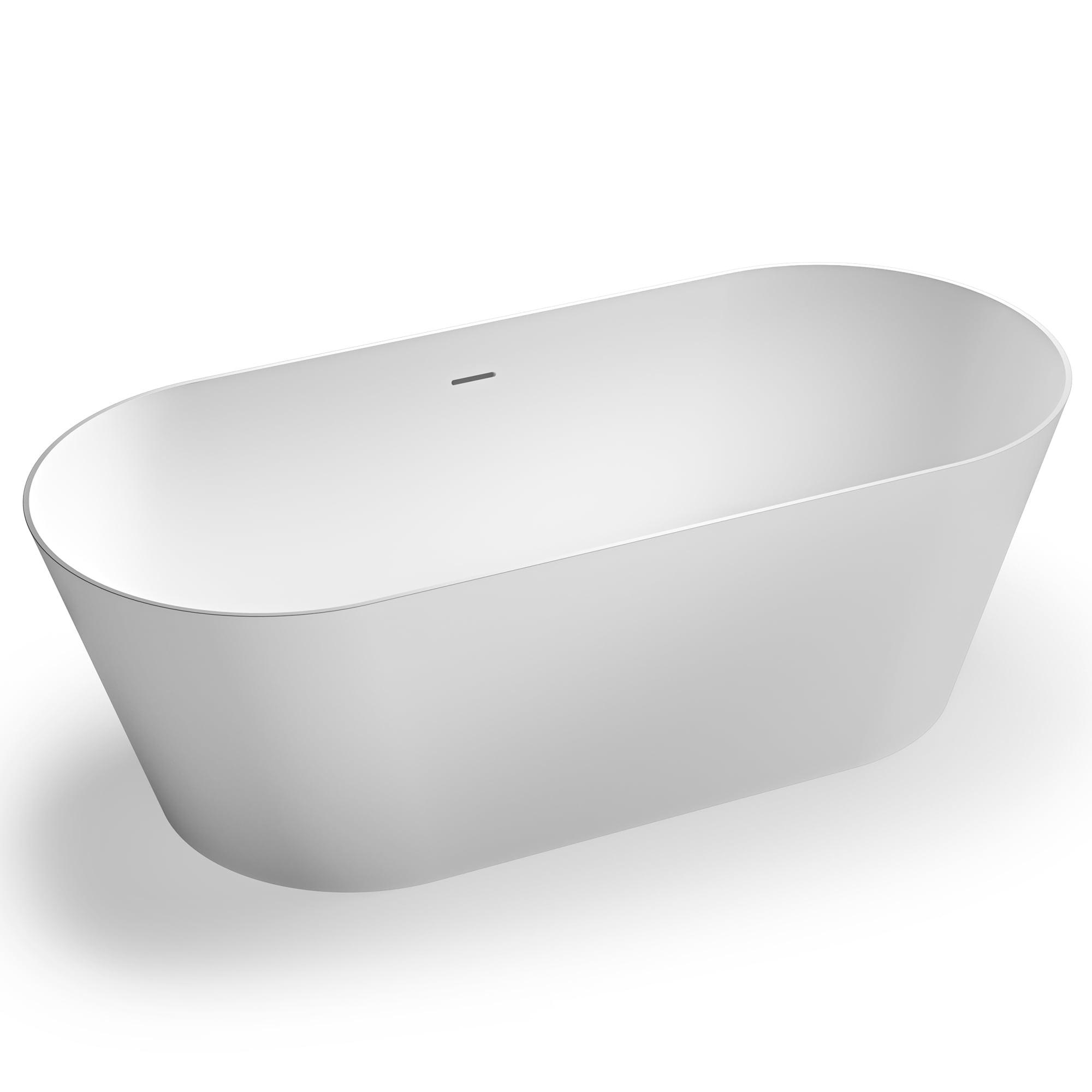 Ruvati 67-inch epiStone Solid Surface Oval Freestanding Bath Tub Omnia Matte