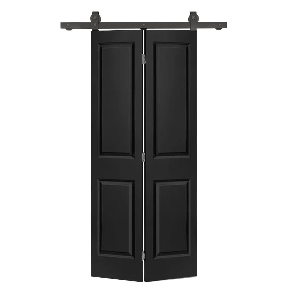 Calhome Paneled MDF Composite Bifold Barn Door with Installation Hardware Kit