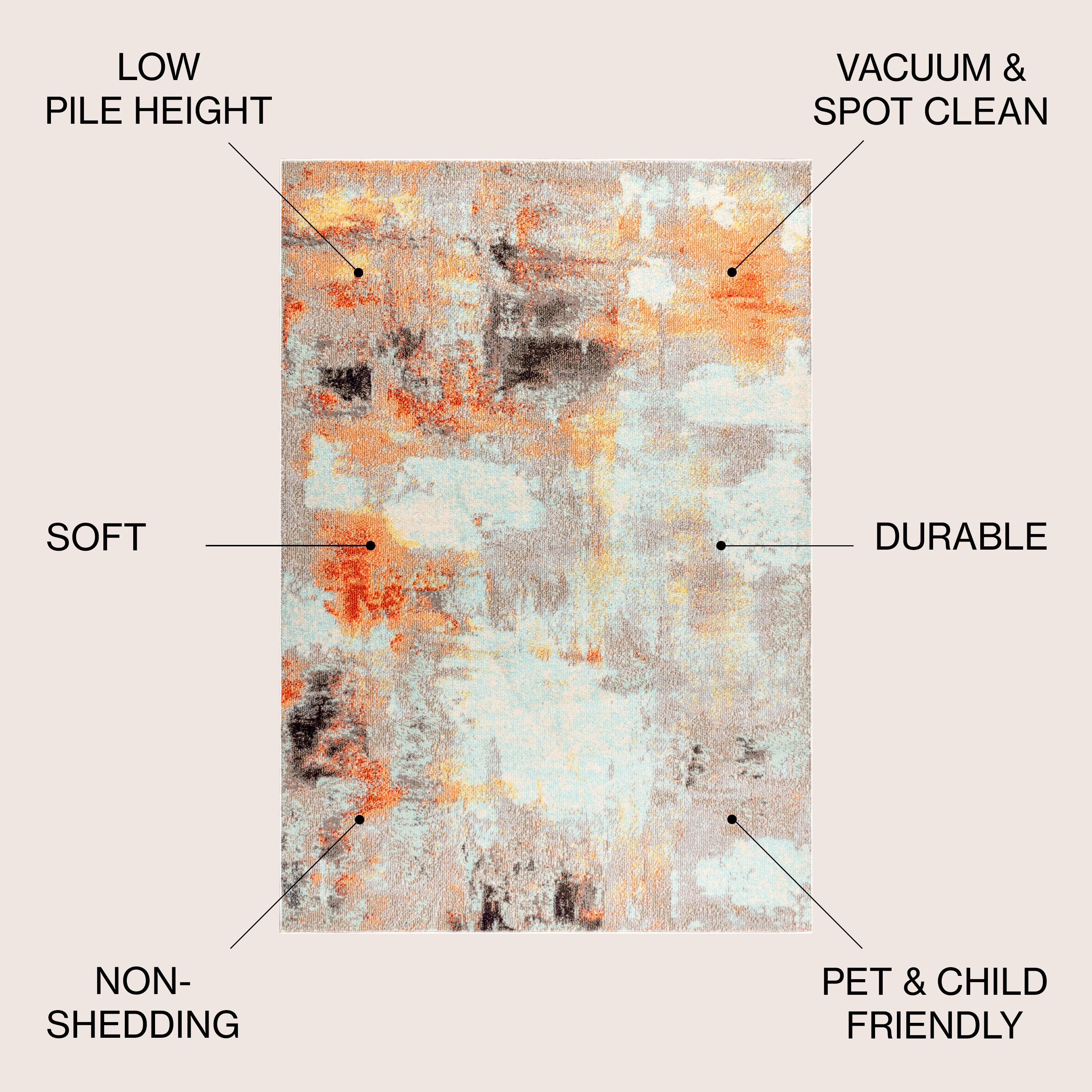 JONATHAN Y Contemporary POP Modern Abstract Vintage Cream/Orange 3 ft. x 5 ft. Area Rug