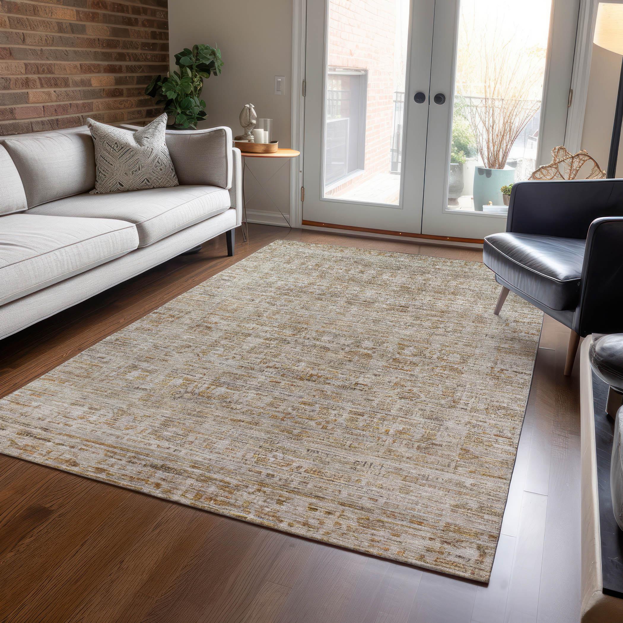 Machine Washable Indoor/Outdoor Chantille Taupe Rug