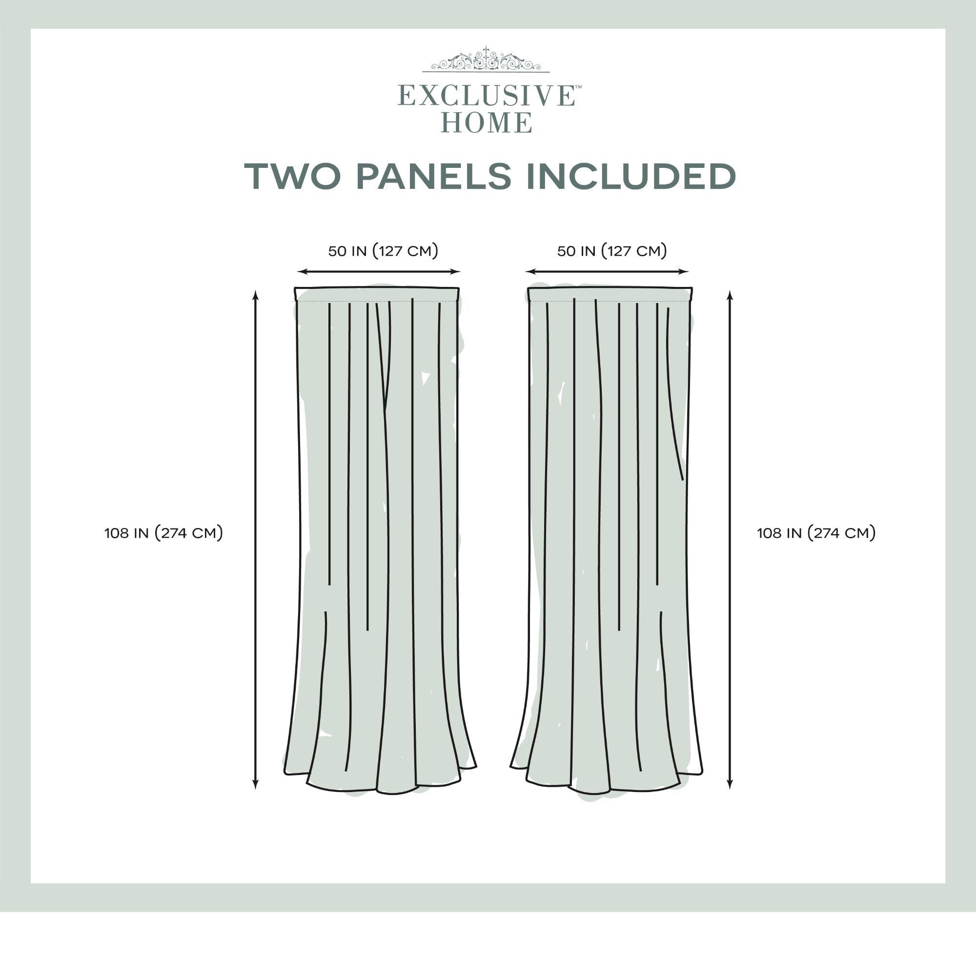 Set of 2 (108"x54") Darma Rod Pocket Window Curtain Panel Light Gray - Exclusive Home