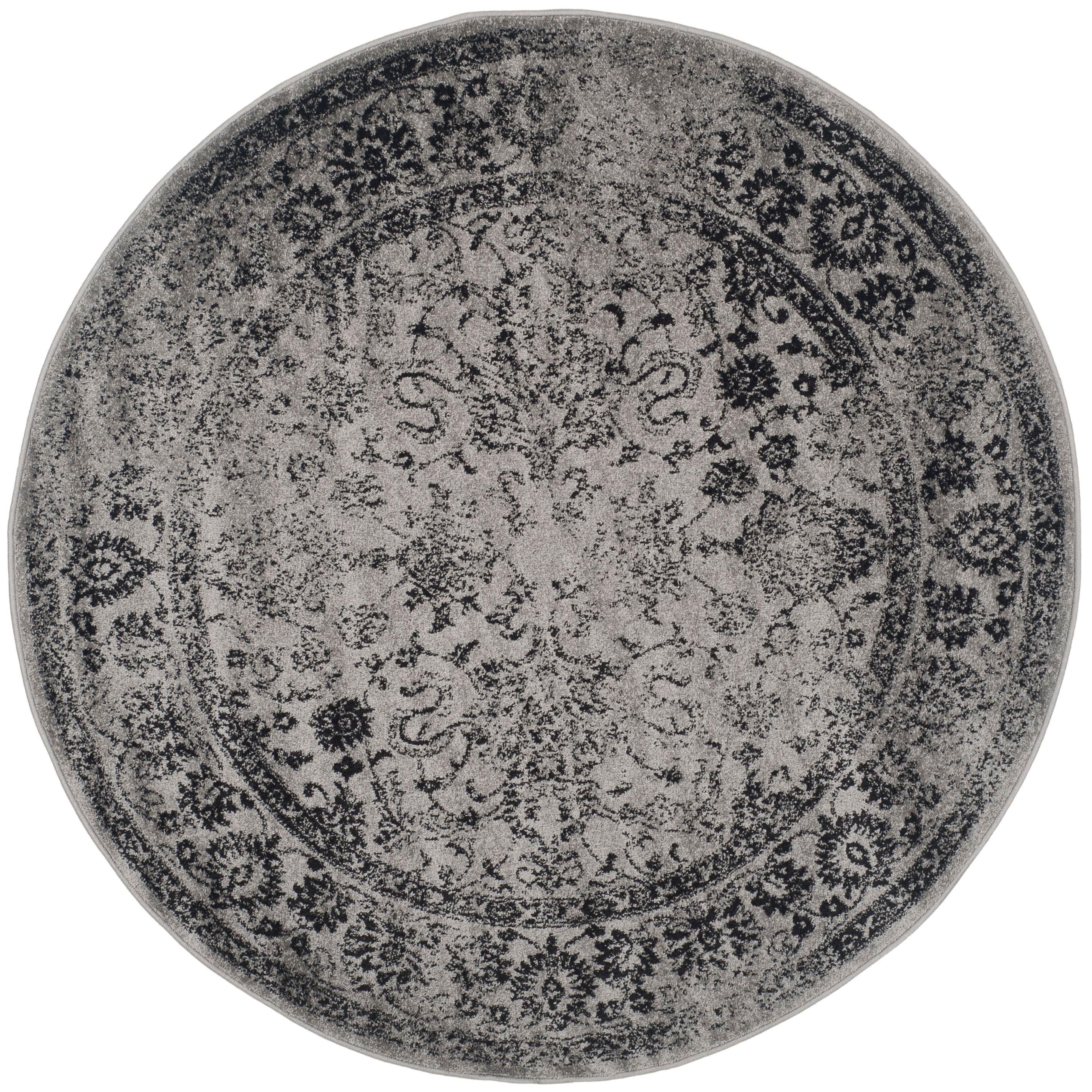 Adirondack ADR109 Machine Made Indoor Area Rug - Grey/Black - 8' Round - Safavieh