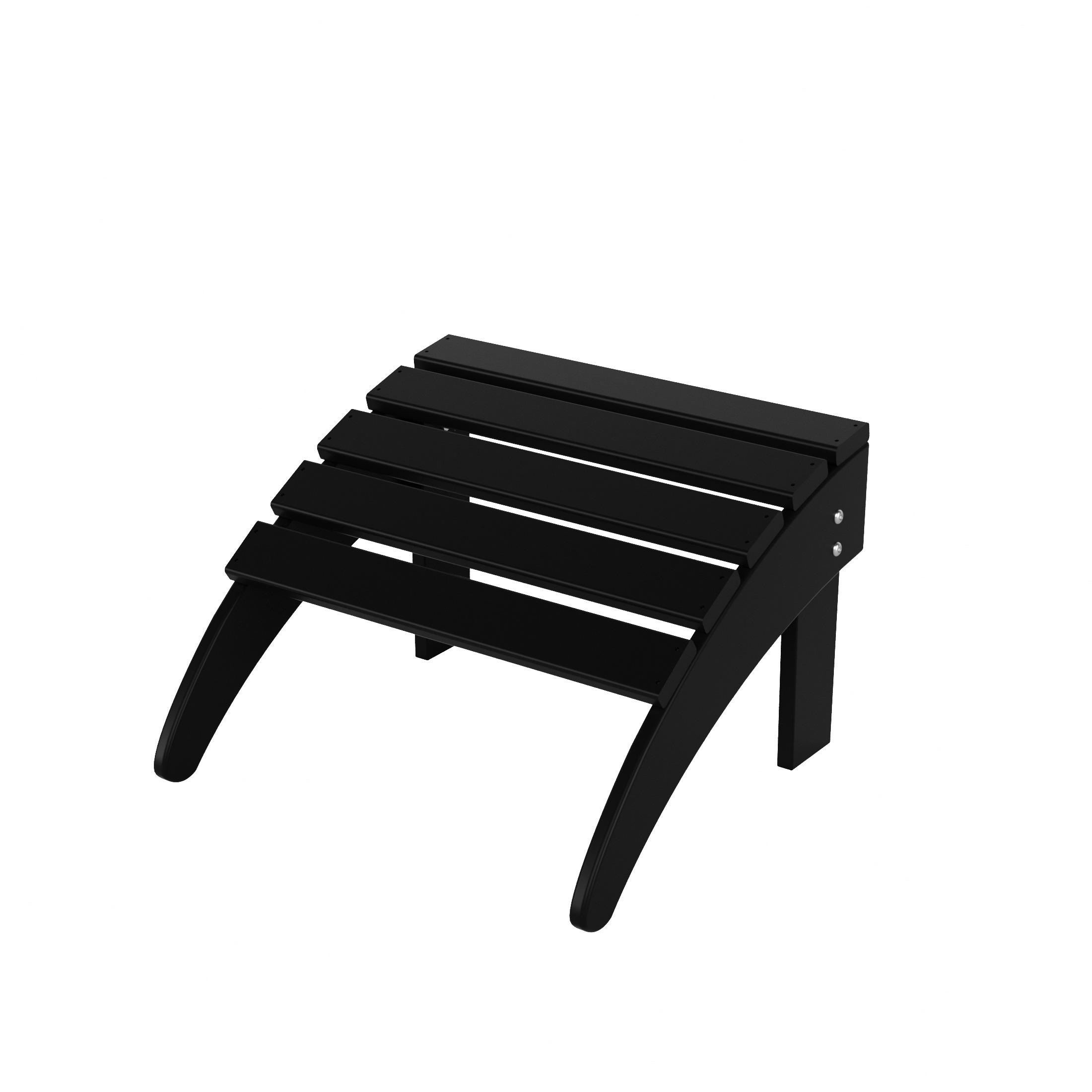 Polytrends  Laguna Hdpe All Weather Outdoor Patio Foldable Ottoman Black