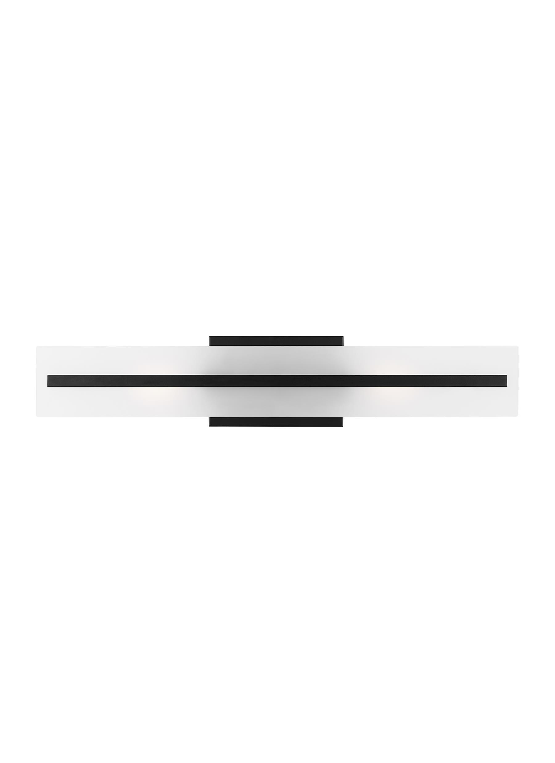 Midnight Black Steel 24" Bath Vanity Light with Satin Etched Glass Shades