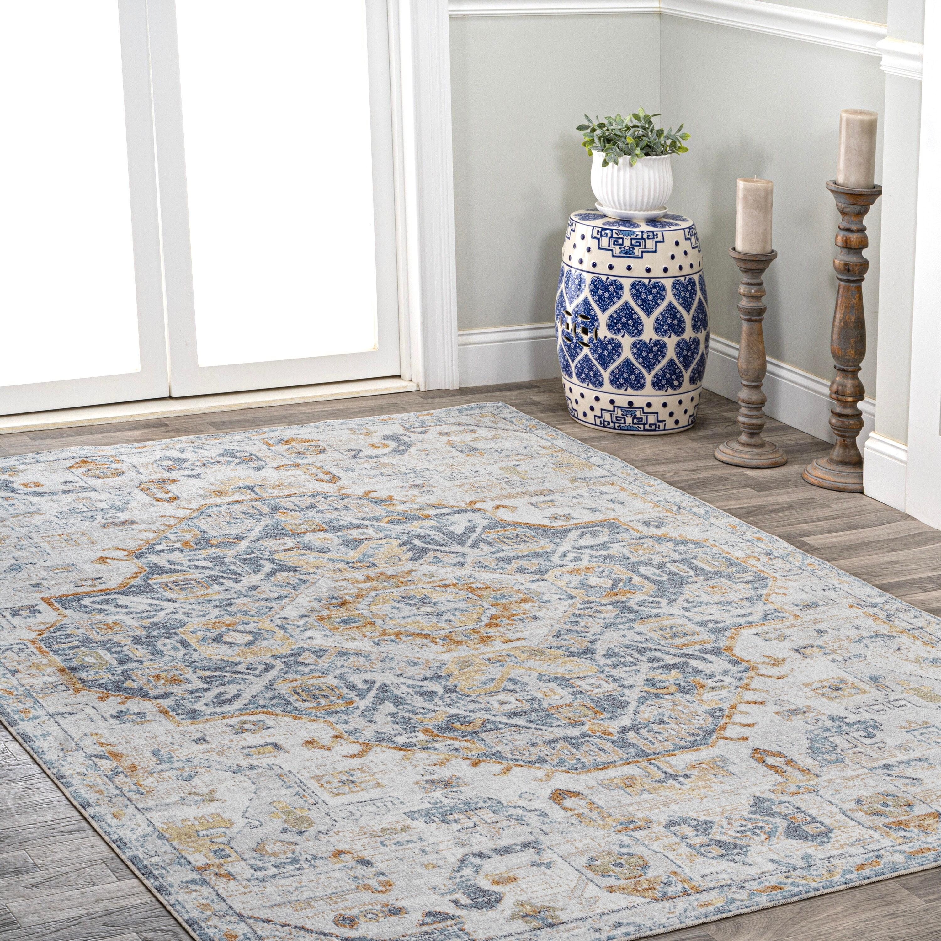 JONATHAN Y Shaemus Bohemian Medallion Low-Pile Machine-Washable Indoor Area Rug