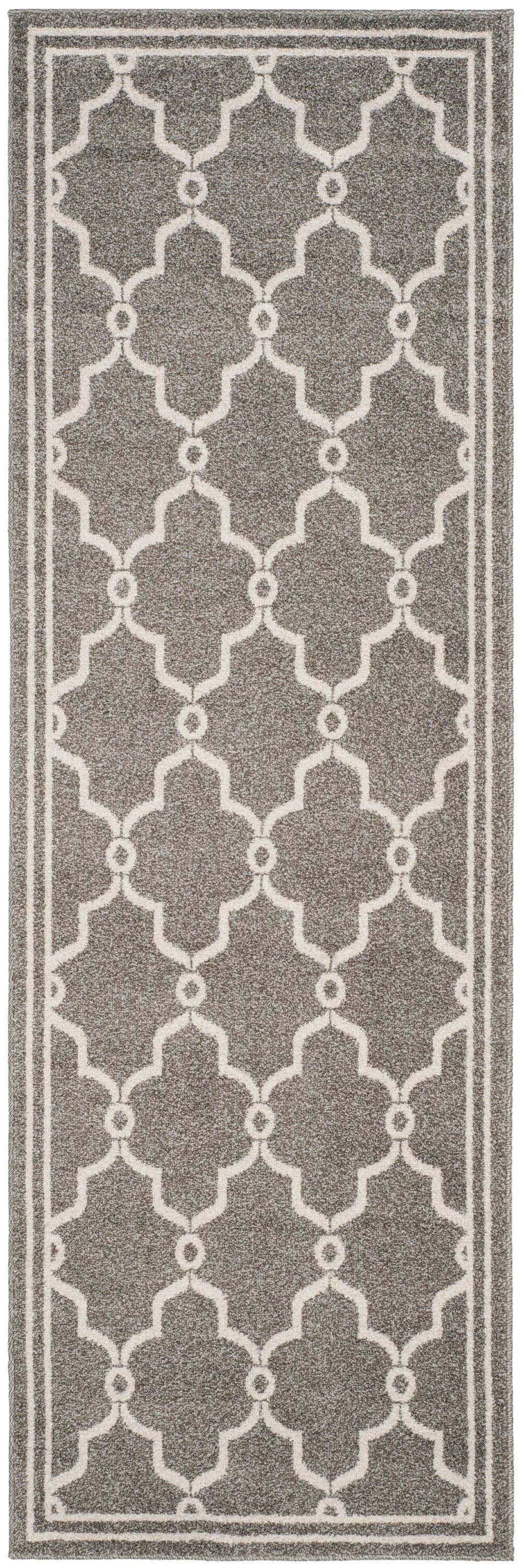 Amherst AMT414 Power Loomed Indoor Runner Rug - Dark Grey/Beige - 2'3"x11' - Safavieh