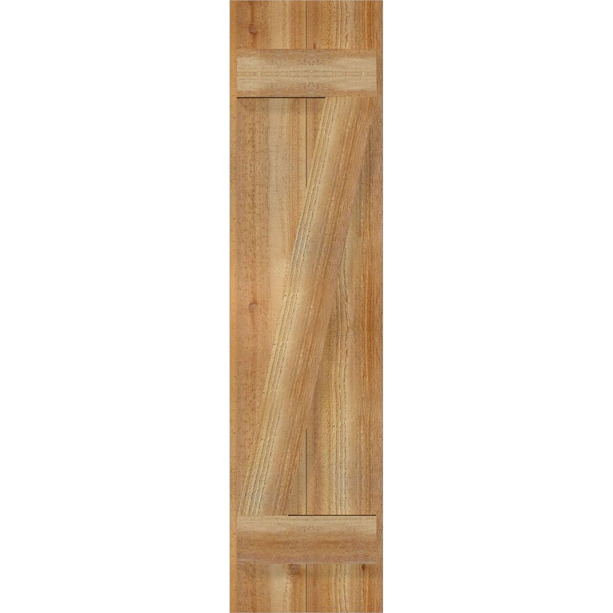Ekena Millwork TimberCraft 5 3/8" Boards Joined Board-n-Batten Shutters w/Z-Bar, Western Red Cedar (Per Pair) (Set of 2)