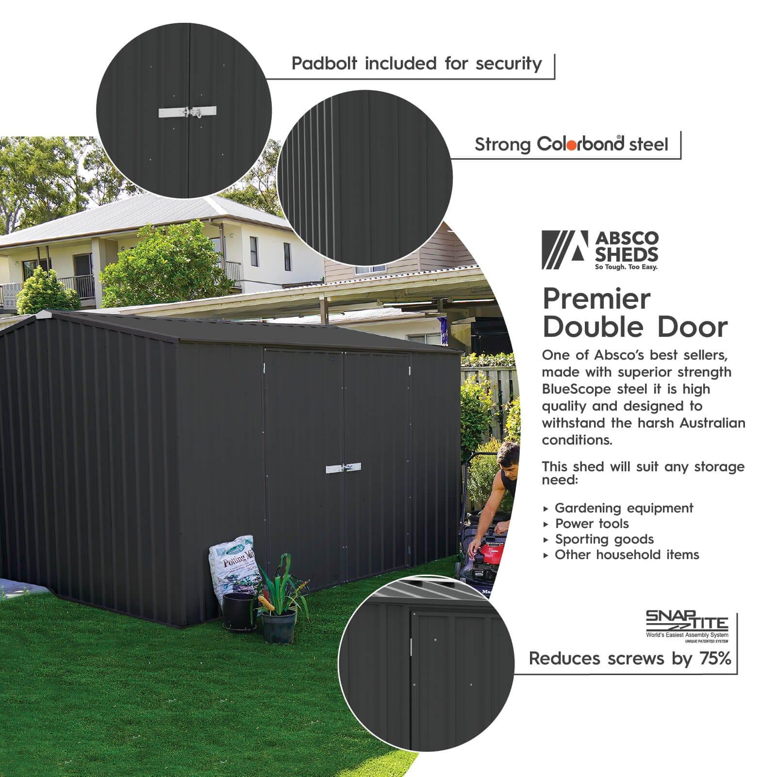 Absco Absco Premier 10 ft. W x 10 ft. D Metal Storage Shed