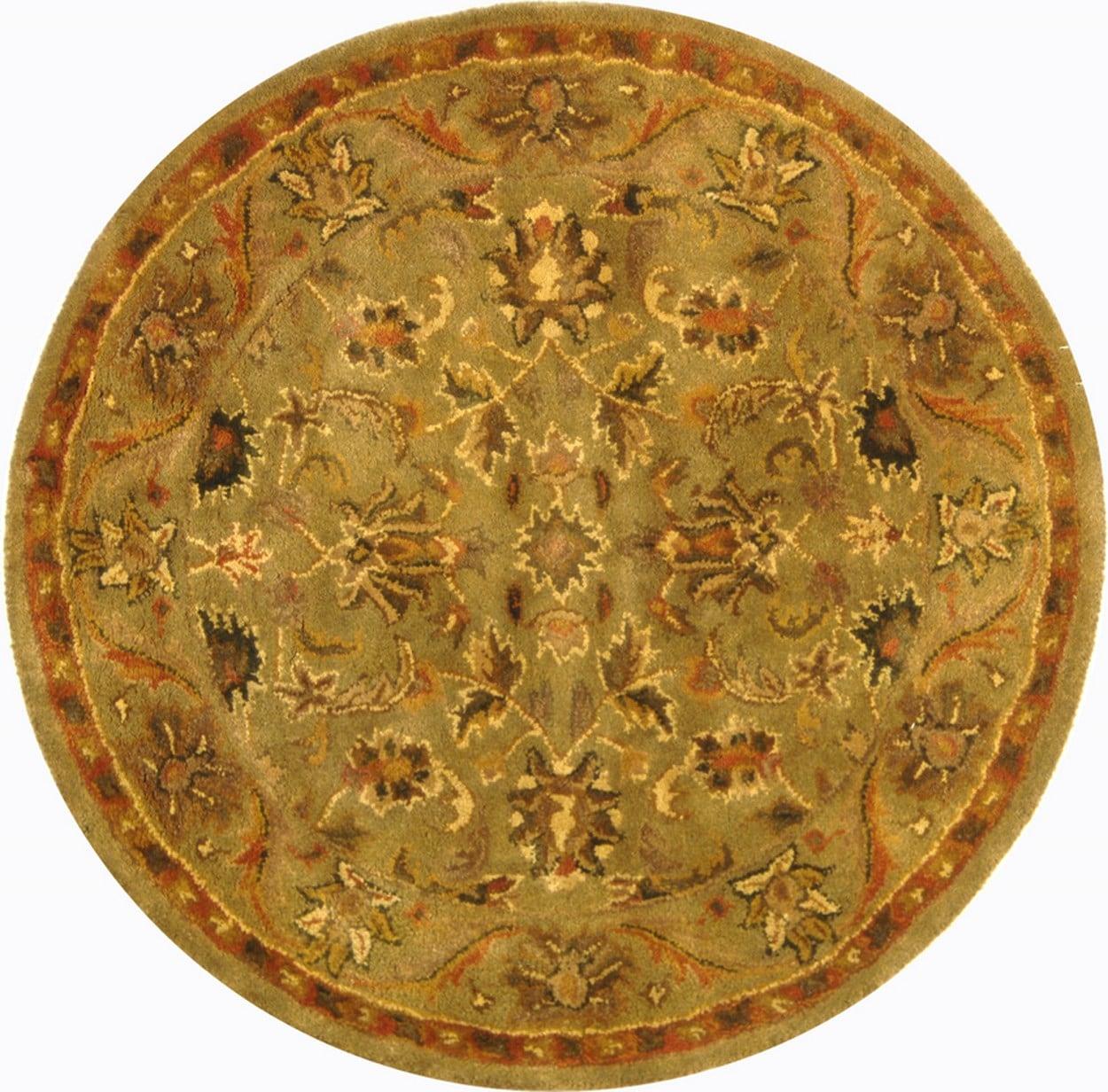 Antiquity AT52 Hand Tufted Indoor Area Rug - Olive/Gold - 3'6" Round - Safavieh