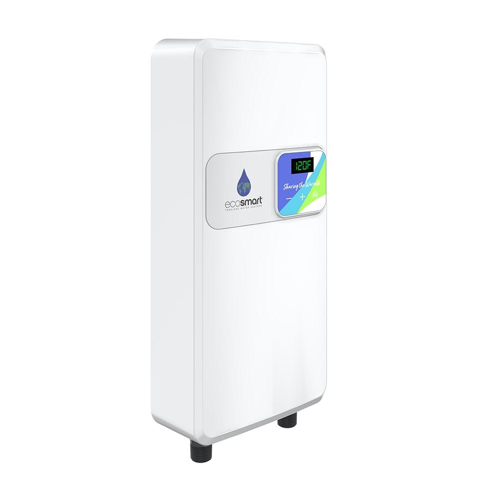 EcoSmart White Electric Tankless Water Heater with Digital Display