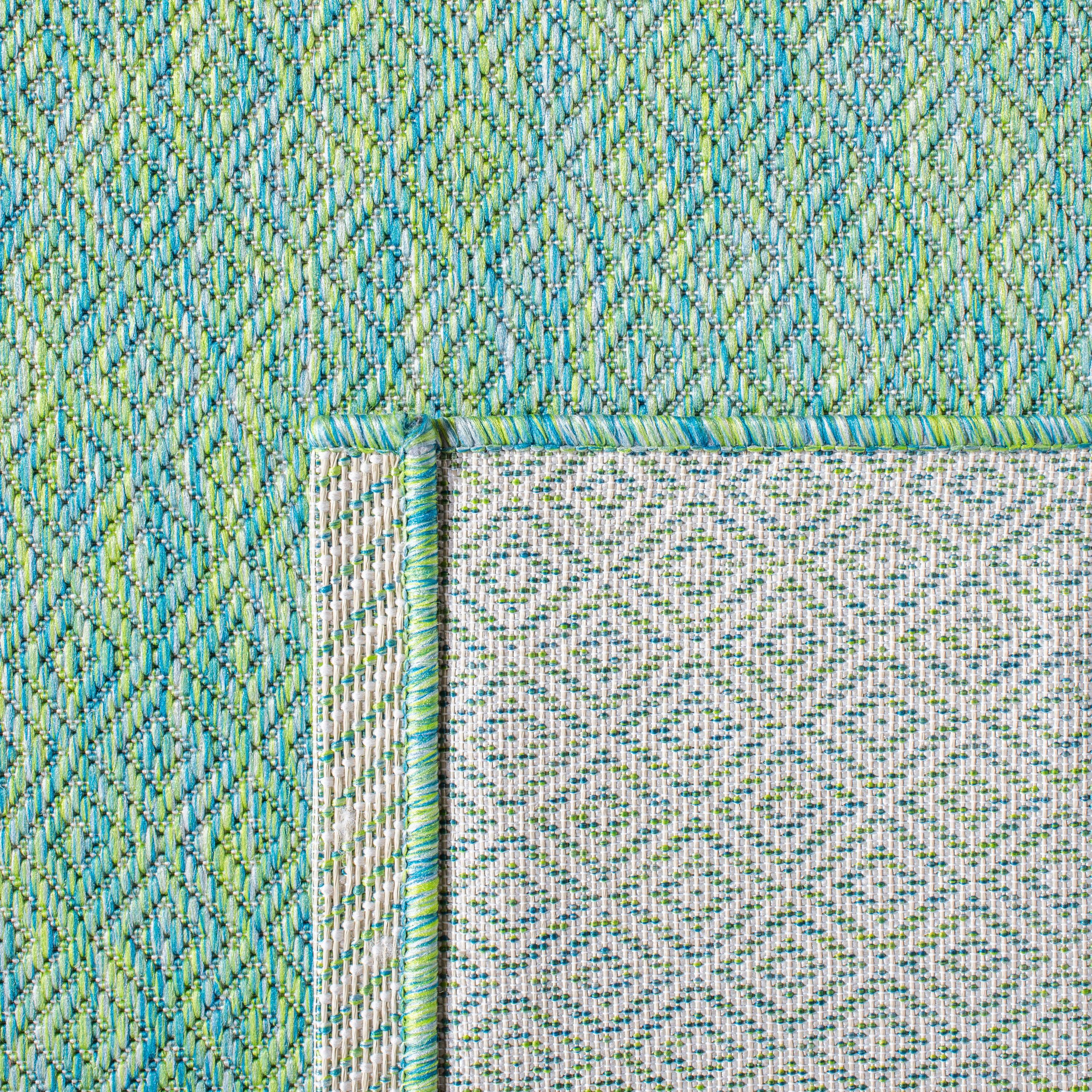 Courtyard CY8521 Power Loomed Indoor/Outdoor Area Rug - Green/Blue - 5'3"x5'3" - Safavieh.