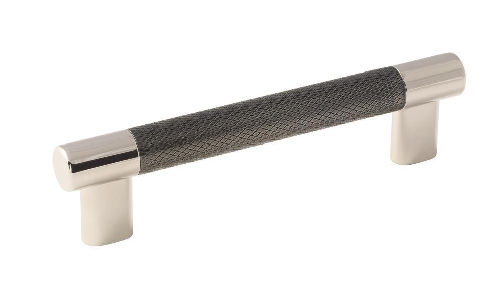 Amerock Esquire 5-1/16 inch (128mm) Center-to-Center Polished Nickel/Gunmetal Cabinet Pull