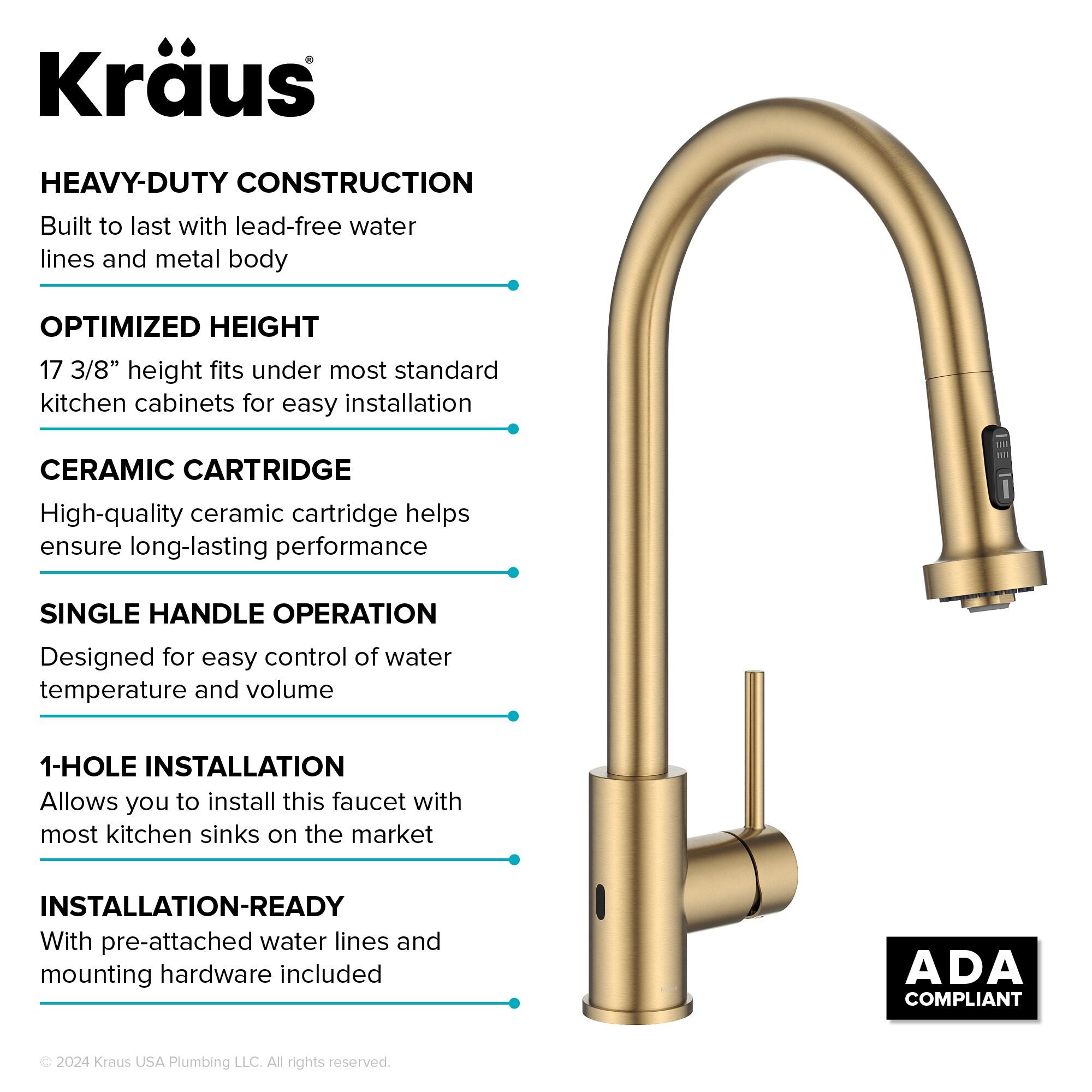 KRAUS Bolden Motion Sensor Single Handle Pull Down Touchless Kitchen Faucet