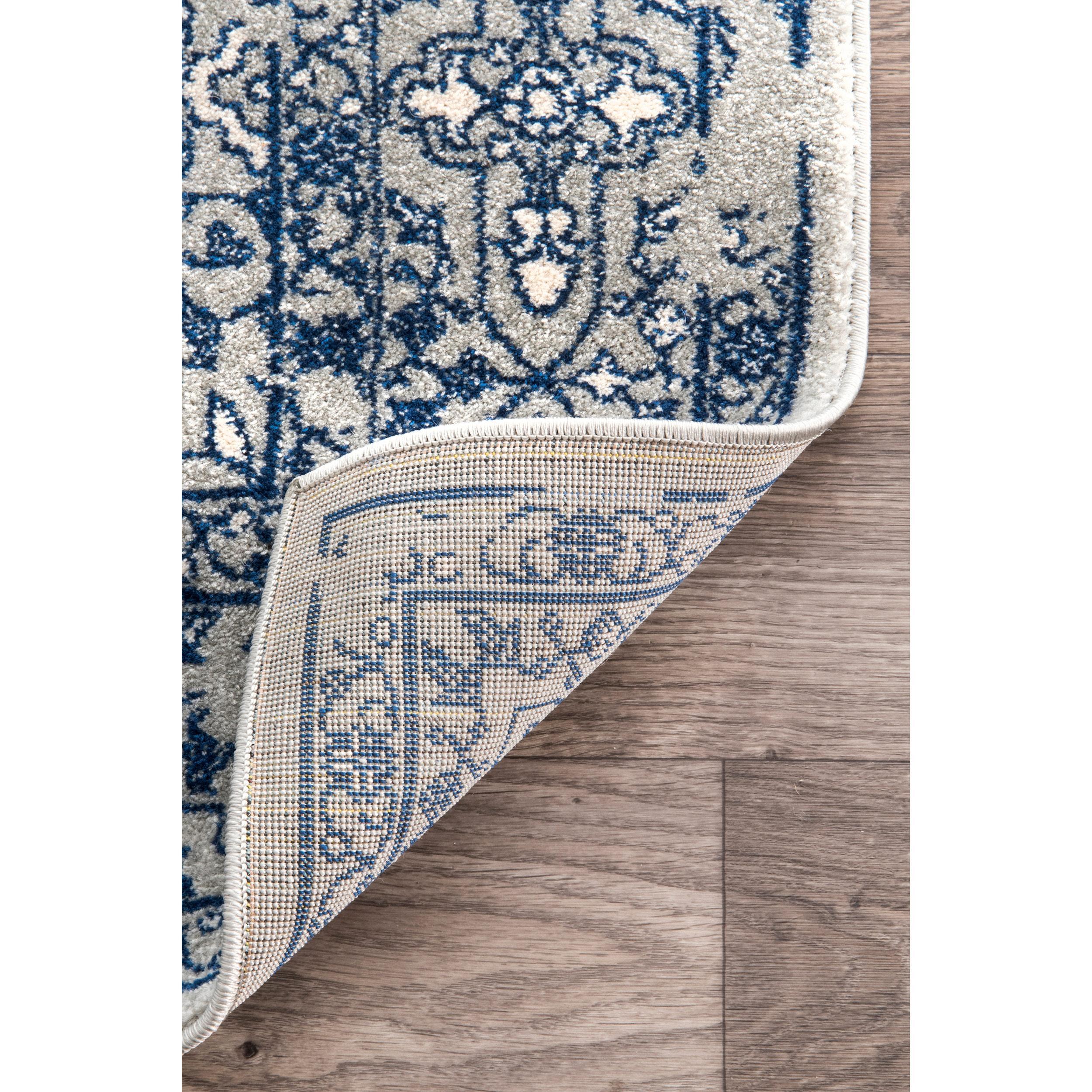 Nuloom Odell Oriental/Persian 6 Square Indoor Area Rug for Living Room Bedroom Dining Room Kitchen, Blue/Ivory