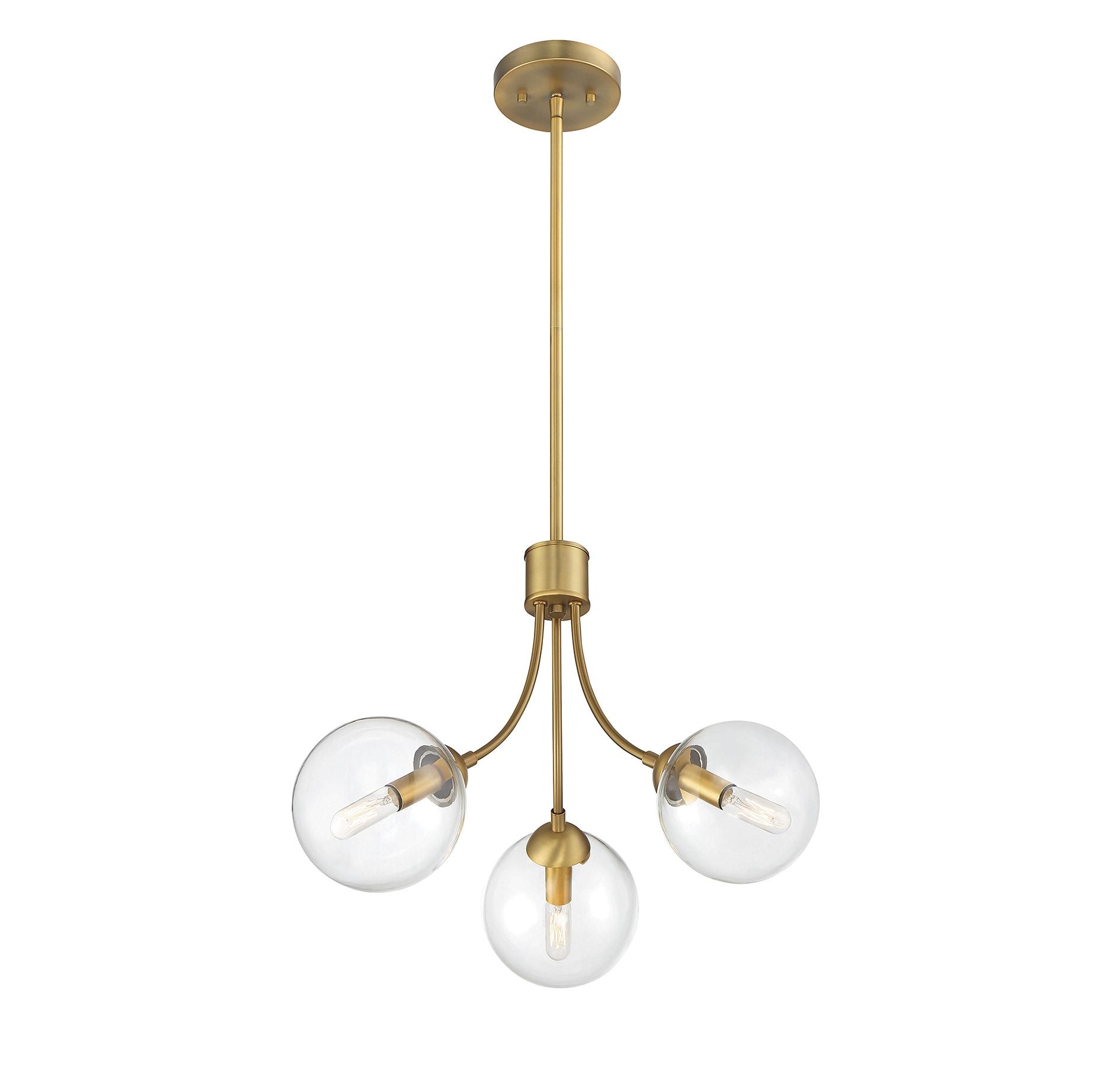 Moonrise 3 Light Metal Dimmable Globe Chandelier