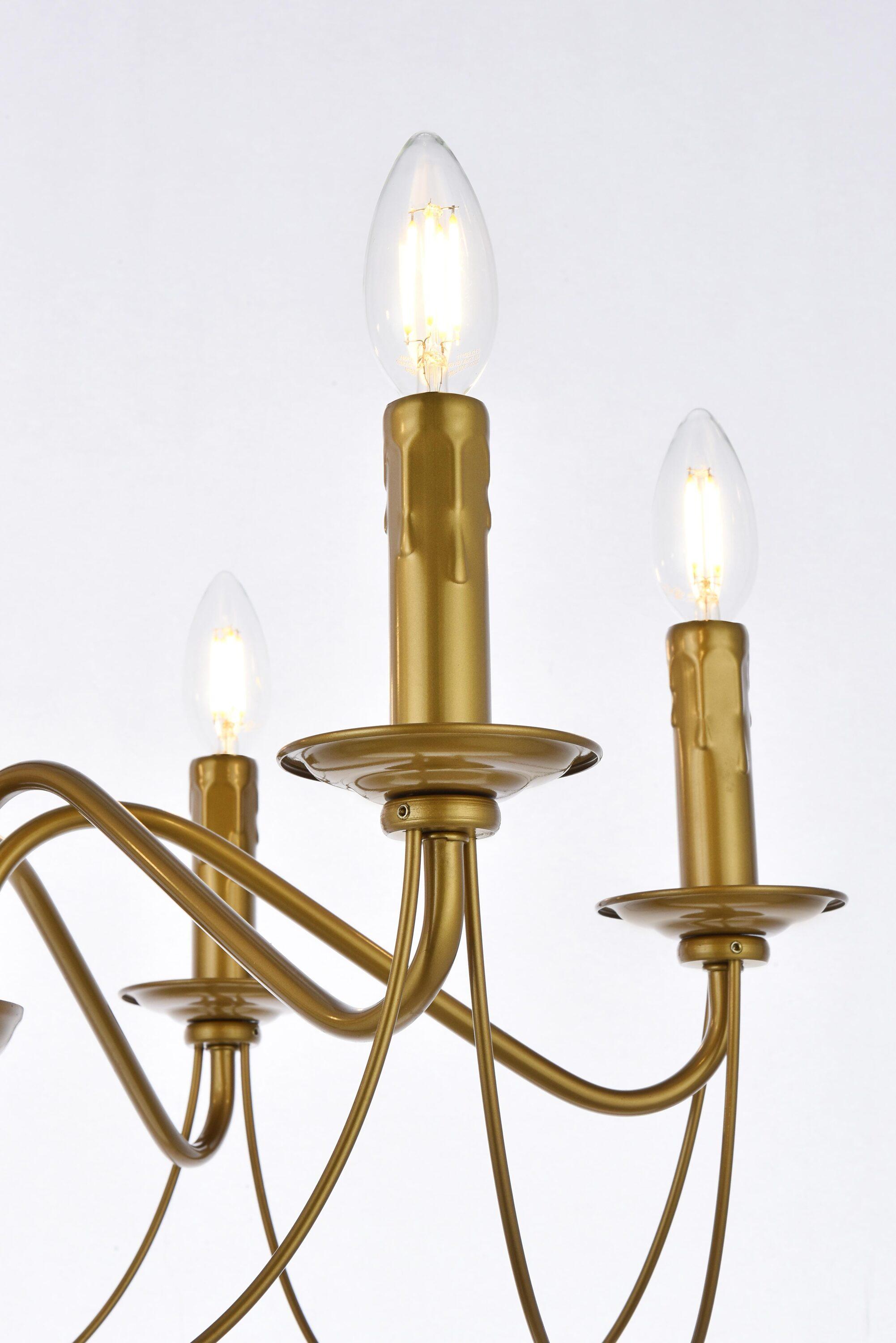 Elegant Lighting Westley 6 lights pendant in brass