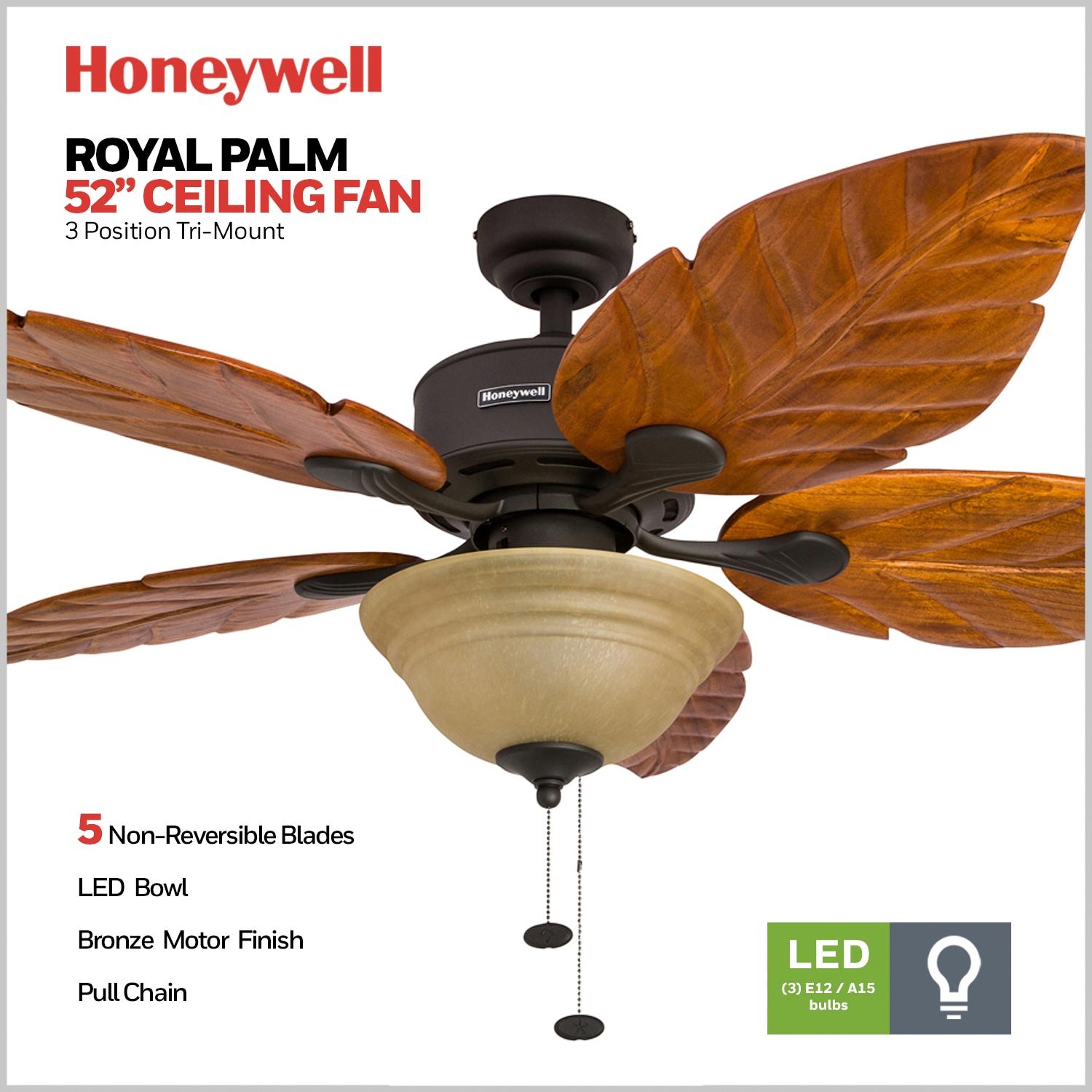Honeywell 52" Royal Palm Tropical 5 Blade Ceiling Fan