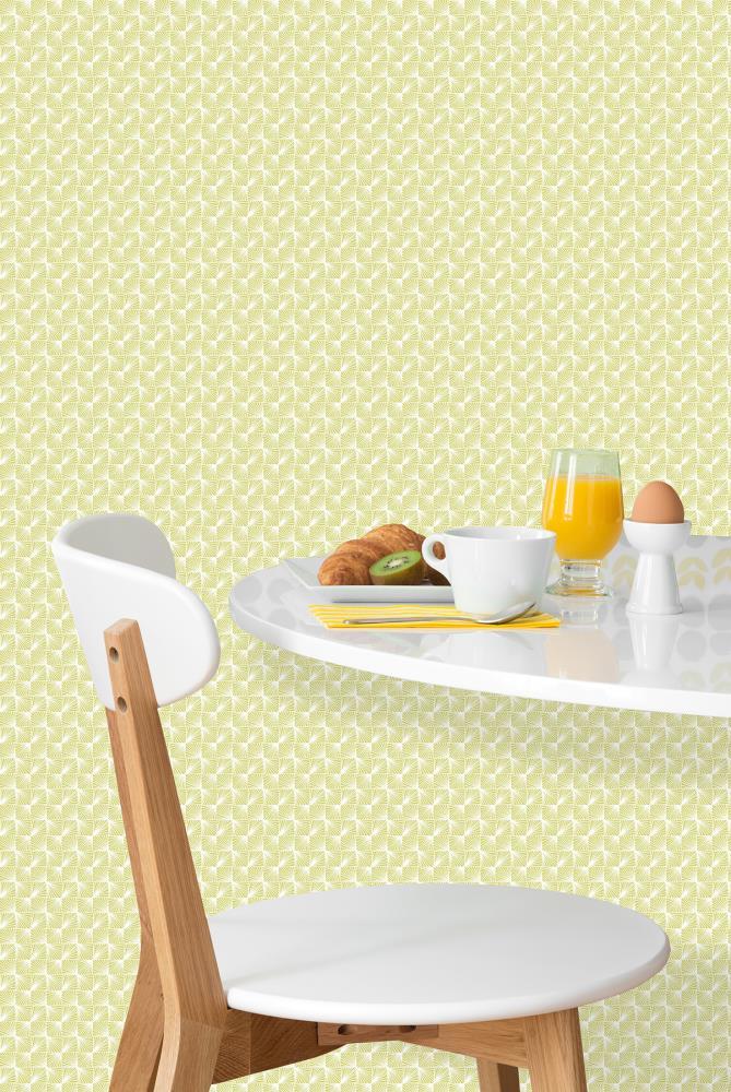 Coloroll Stockholm Lime Geometric Wallpaper