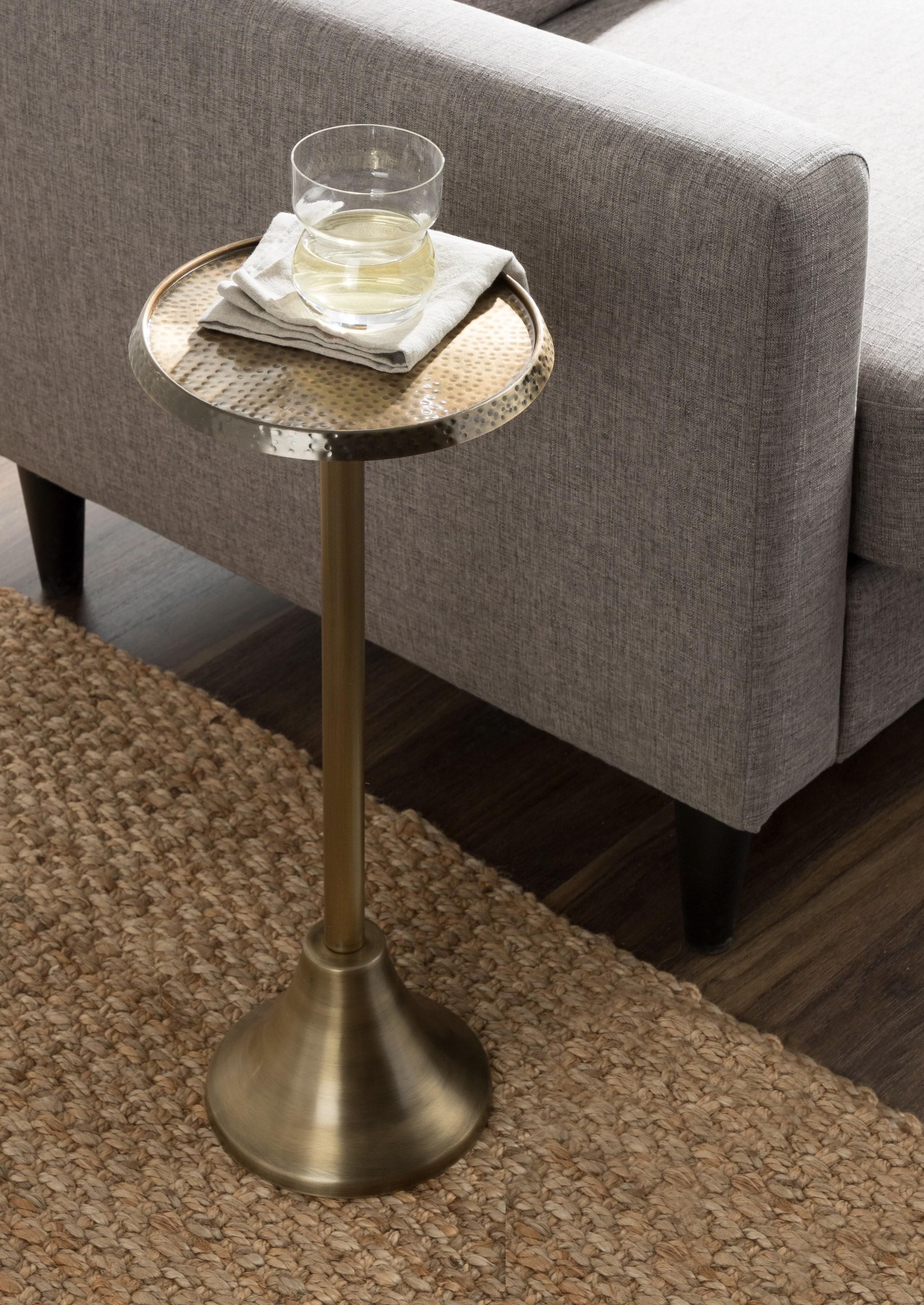 Kate and Laurel Sanzo Round Metal Drink Table, 9x9x23, Gold