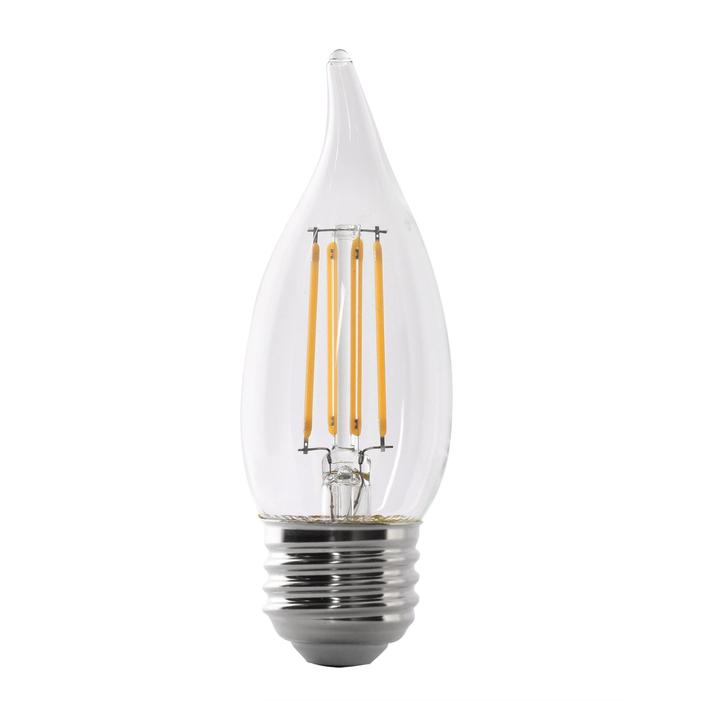 Clear Flame Tip Dimmable LED Chandelier Bulbs, 60-Watt Equivalent