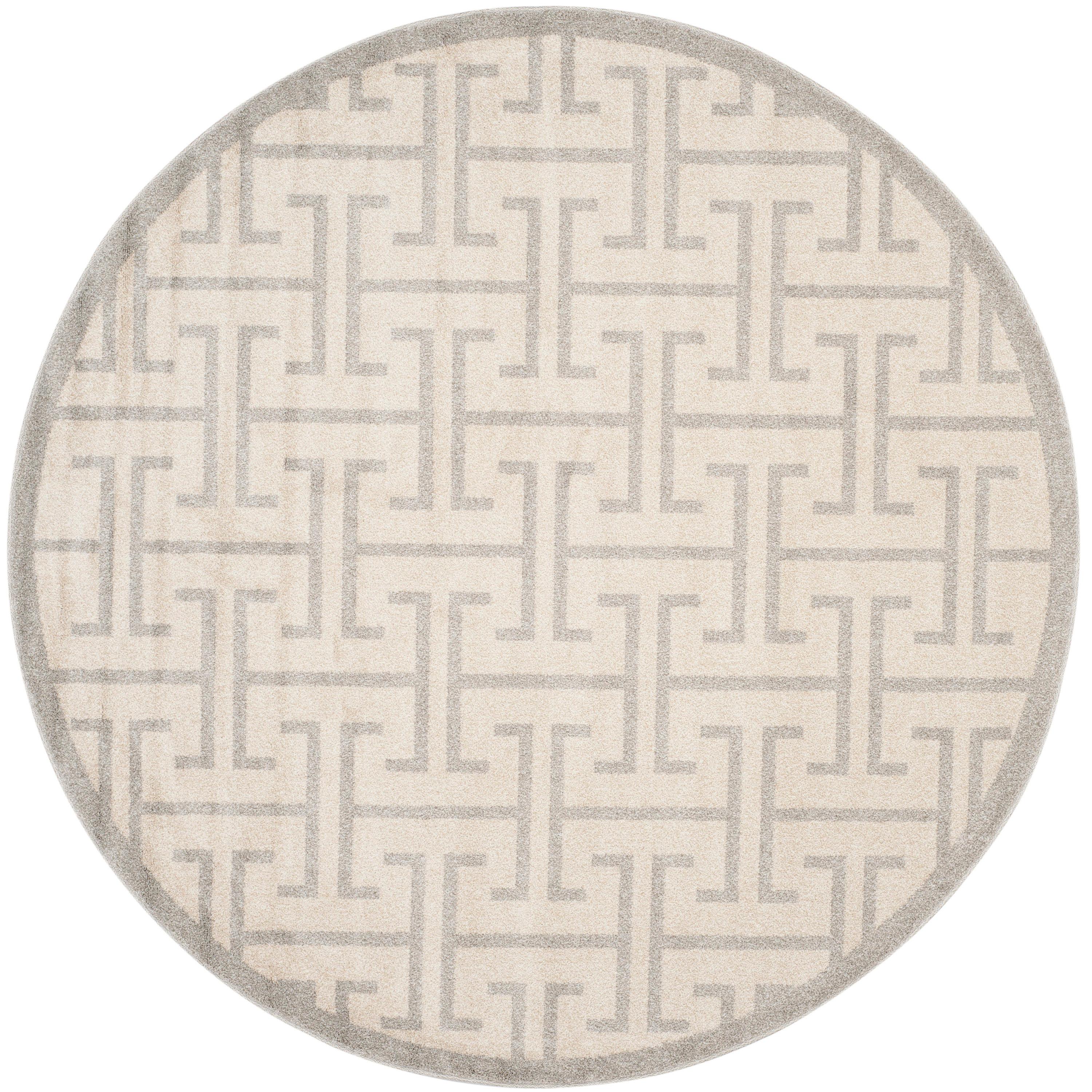 Amherst AMT404 Power Loomed Area Rug - Ivory/Light Grey - 7' Round - Safavieh.