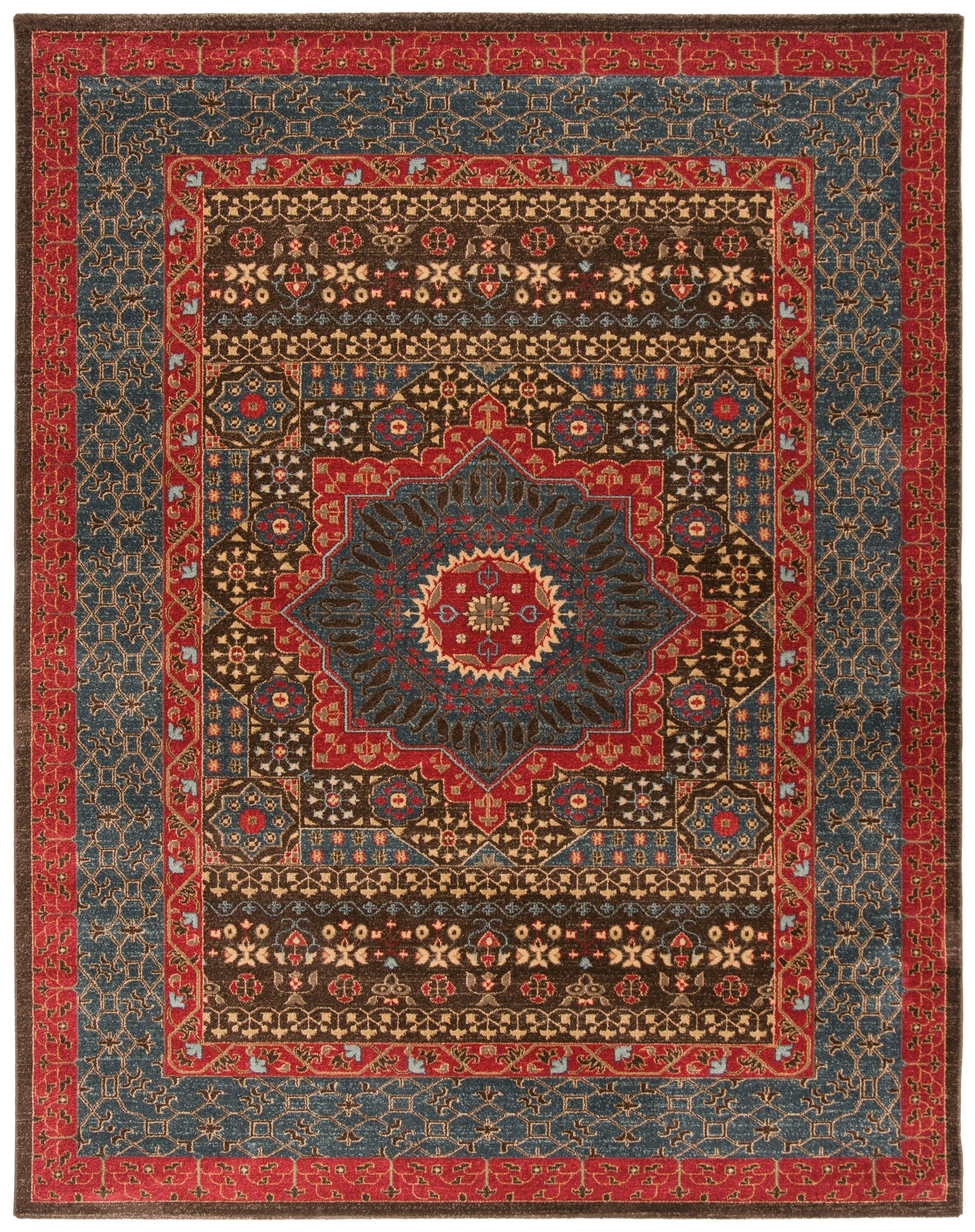 Mahal MAH620 Power Loomed Indoor Area Rug - Navy/Red - 8'x11' - Safavieh.